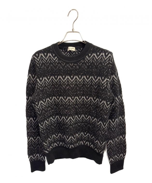Saint Laurent サンローラン パリ スパンコール ニット 中古・古着通販】Saint Laurent Paris (サンローランパリ) Zigzag Knit