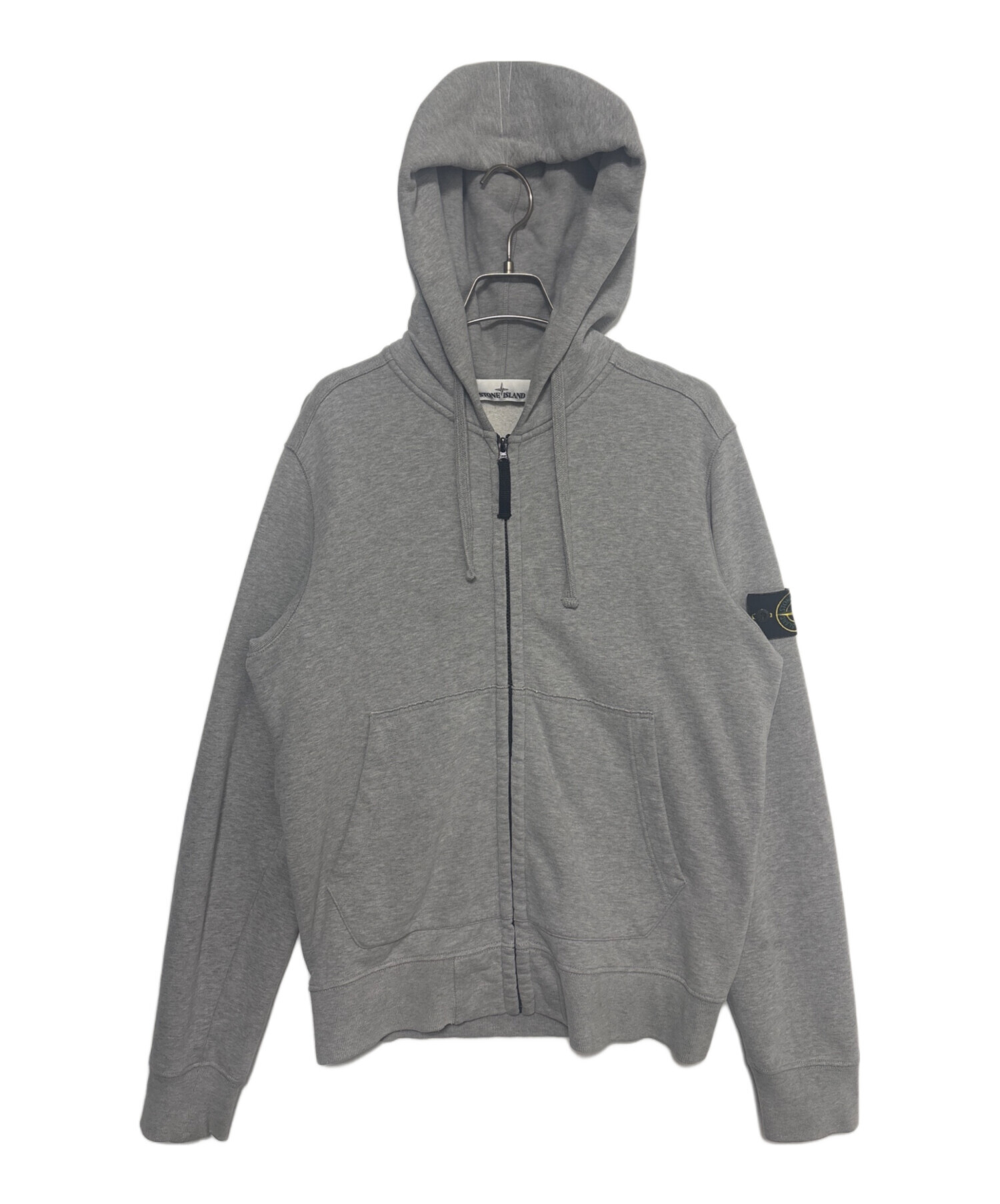 Stone  グレー フード付きパーカー S 中古・古着通販】STONE ISLAND (ストーンアイランド) コットンジップ