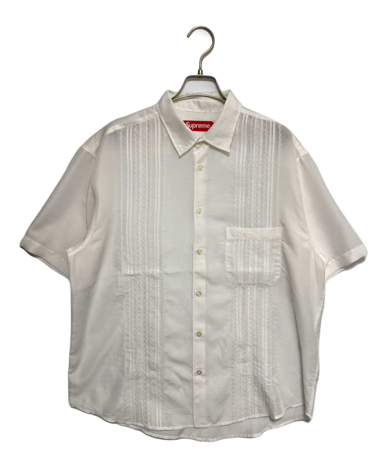 トップス Supreme Pintuck S/S Shirt White M 中古・古着通販】Supreme (シュプリーム) Pintuck S/S Shirt ホワイト