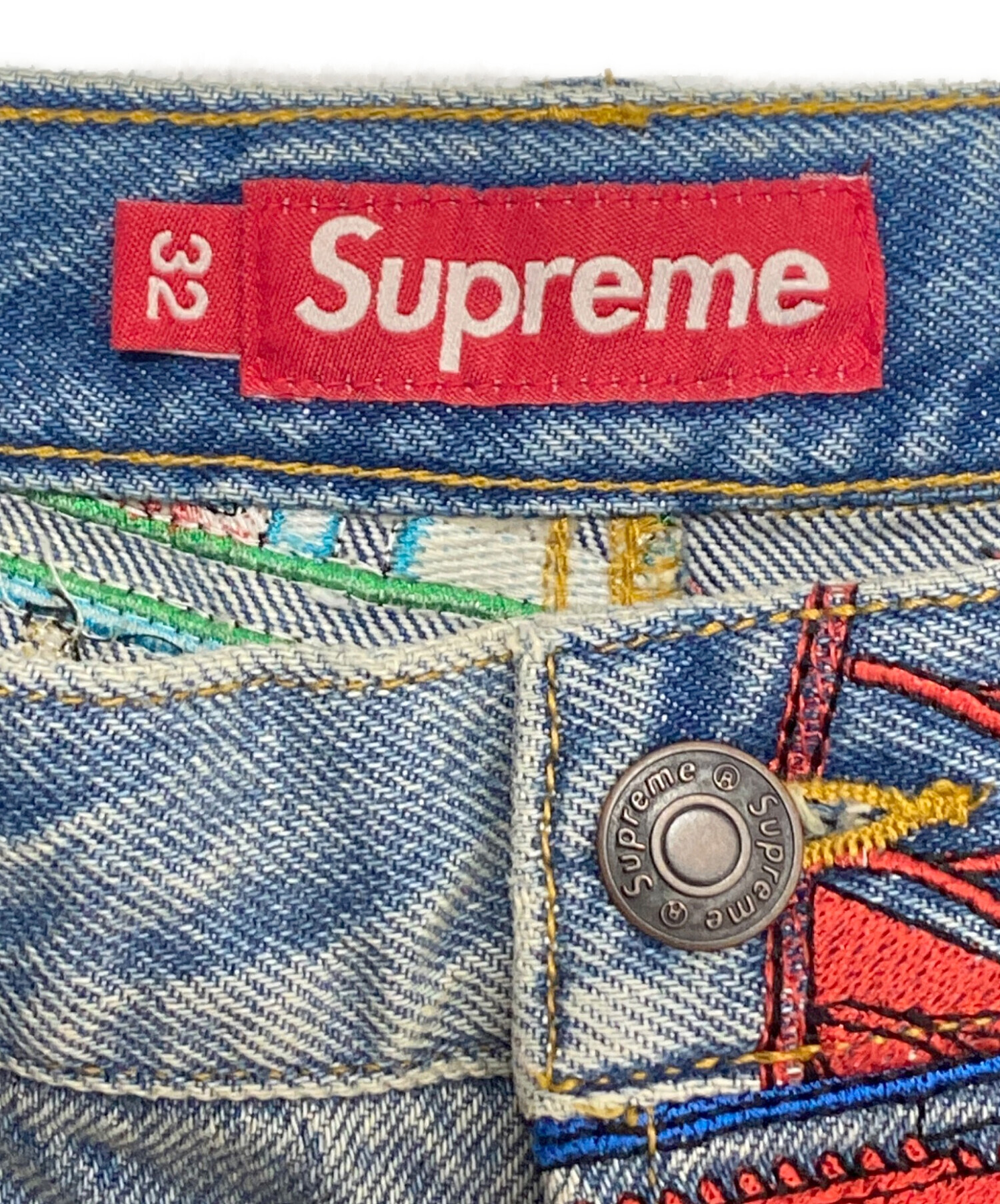 【希少】USA製Supreme デニム 中古・古着通販】Supreme (シュプリーム) Guns Embroidered Loose Fit