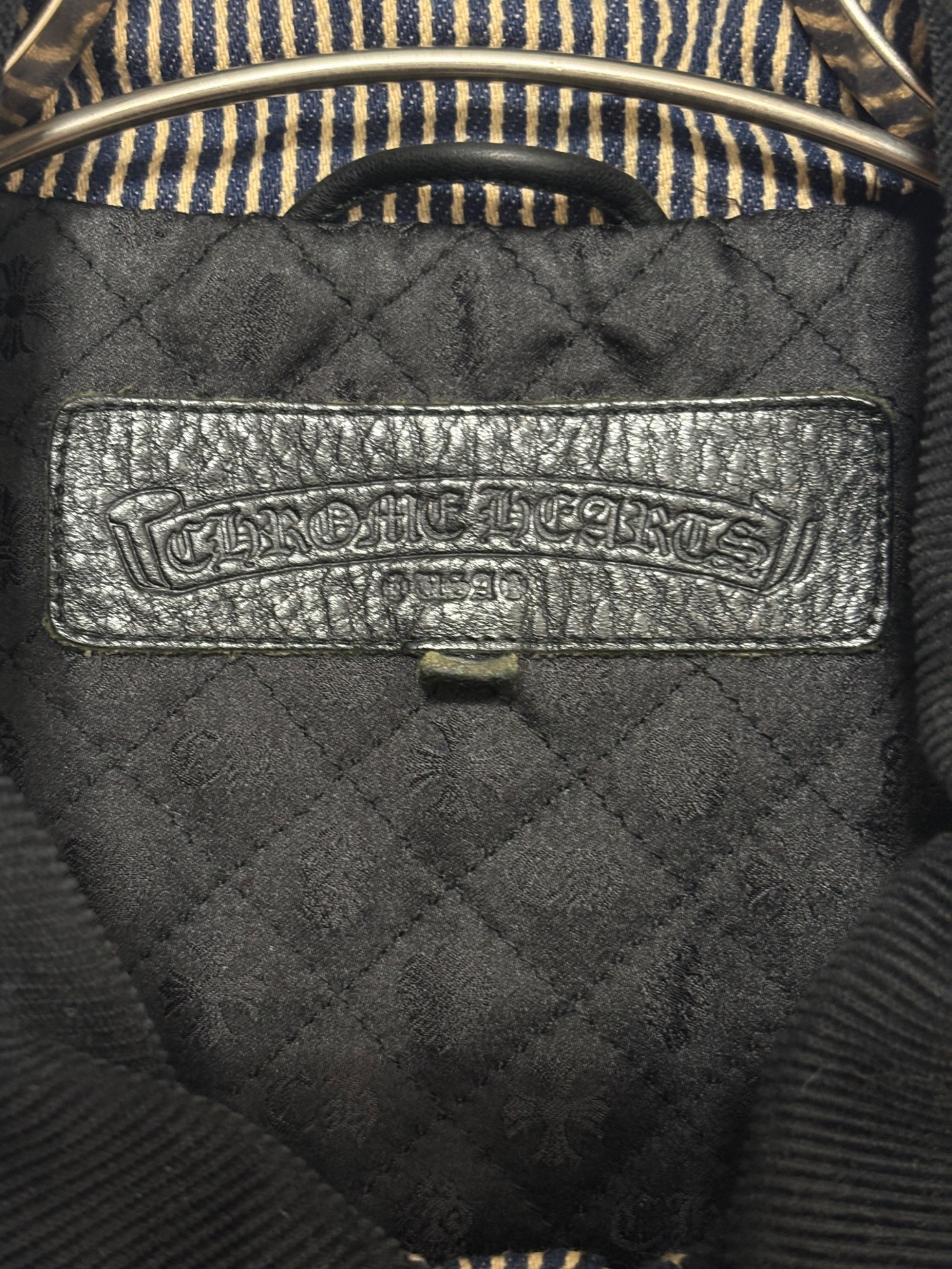 クロムハーツ　衣装カバー 中古・古着通販】CHROME HEARTS (クロムハーツ) レザー切替 ヒッコリー