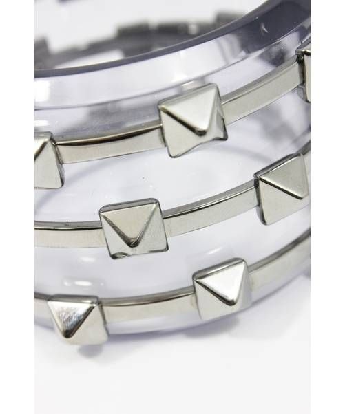 専用 BURBERRY バーバリー シルバーバングル 中古・古着通販】BURBERRY (バーバリー) スタッズクリアバングル