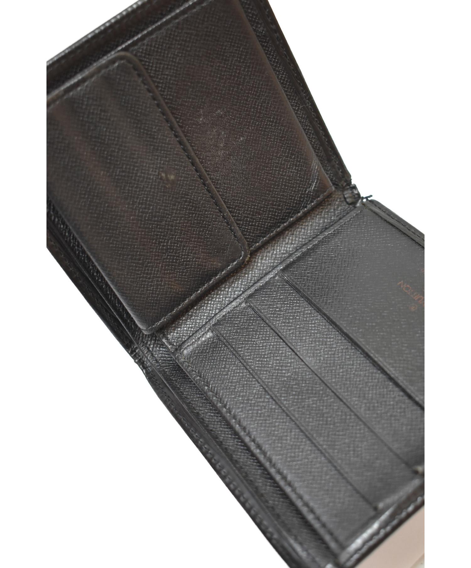 中古・古着通販】LOUIS VUITTON (ルイヴィトン) 2つ折り財布 ブラック