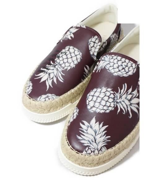 中古・古着通販】VALENTINO (ヴァレンティノ) 総柄スリッポン ボルドー 