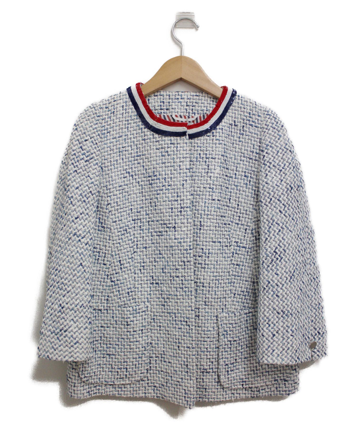 中古・古着通販】Thom Browne (トムブラウン) ノーカラーツイード 