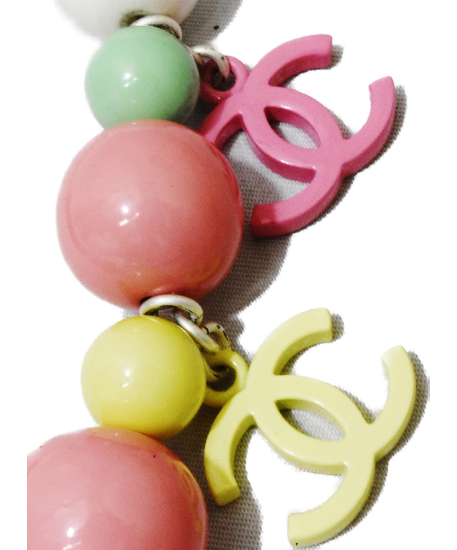 CHANEL シャネル ココマーク ビーズ ブレスレット ブラック×シルバー ブランドアクセサリー 北βTK2 中古CHANEL シャネル ココマーク 2016年 ブレスレット質屋