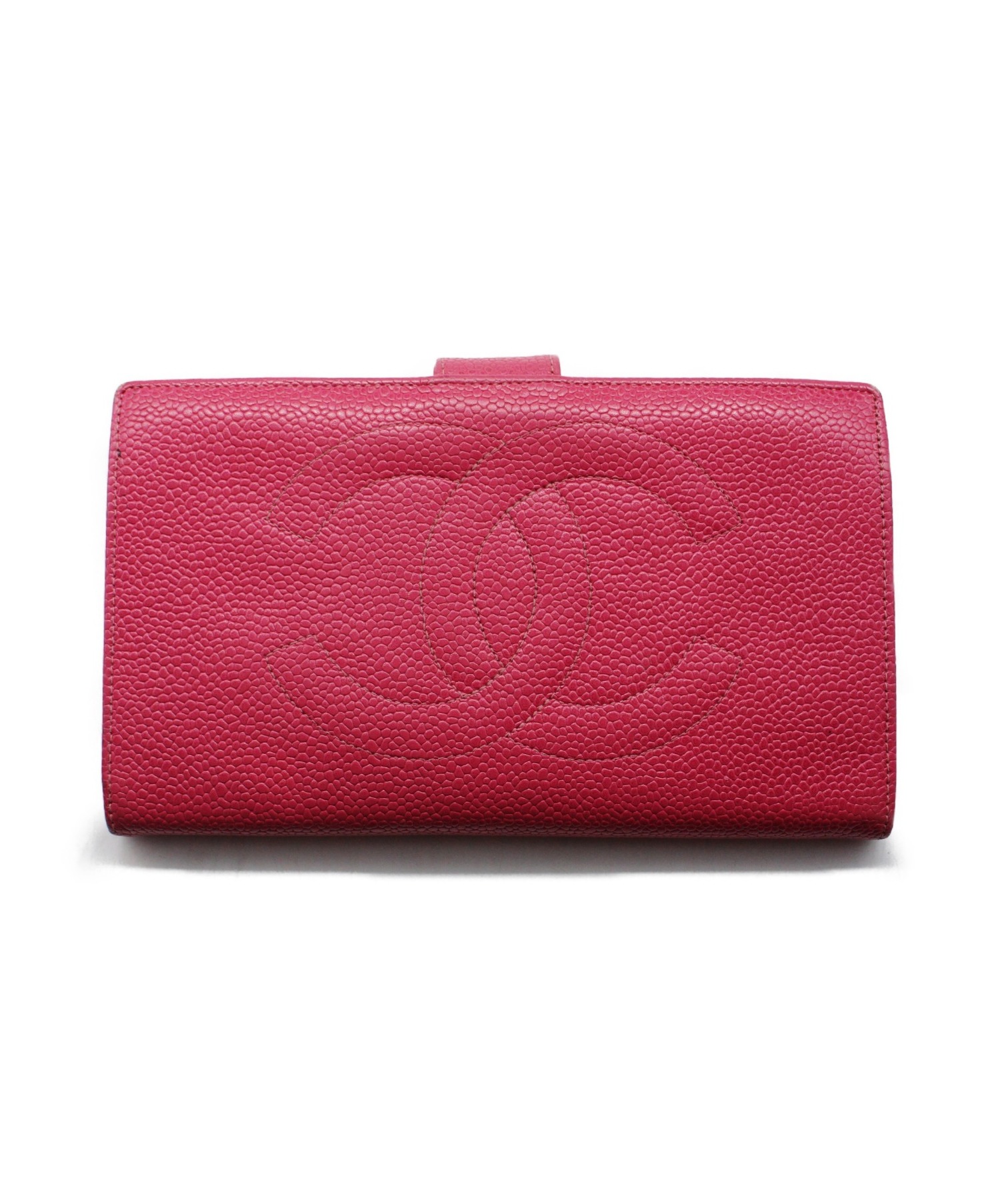 中古・古着通販CHANEL (シャネル) 2つ折りがま口財布 ピンク シャネル 