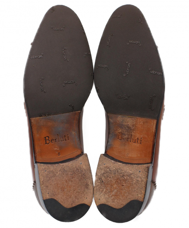 Berluti (ベルルッティ) スクリットパッチワークレザーシューズ ブラウン サイズ:8 中古・古着通販】Berluti (ベルルッティ) スクリットパッチワーク