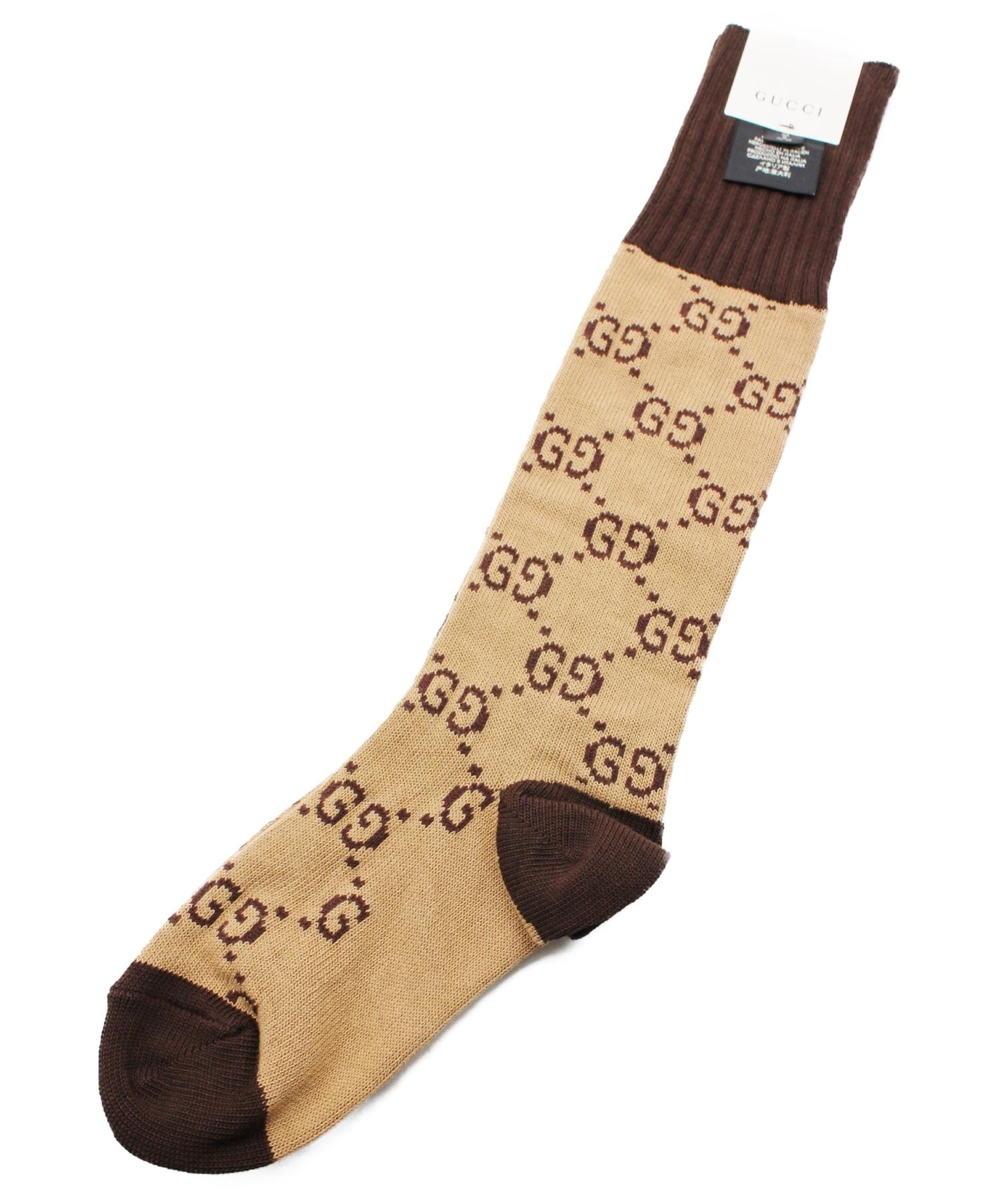 中古・古着通販】GUCCI (グッチ) GG柄ソックス サイズ:M 未使用品