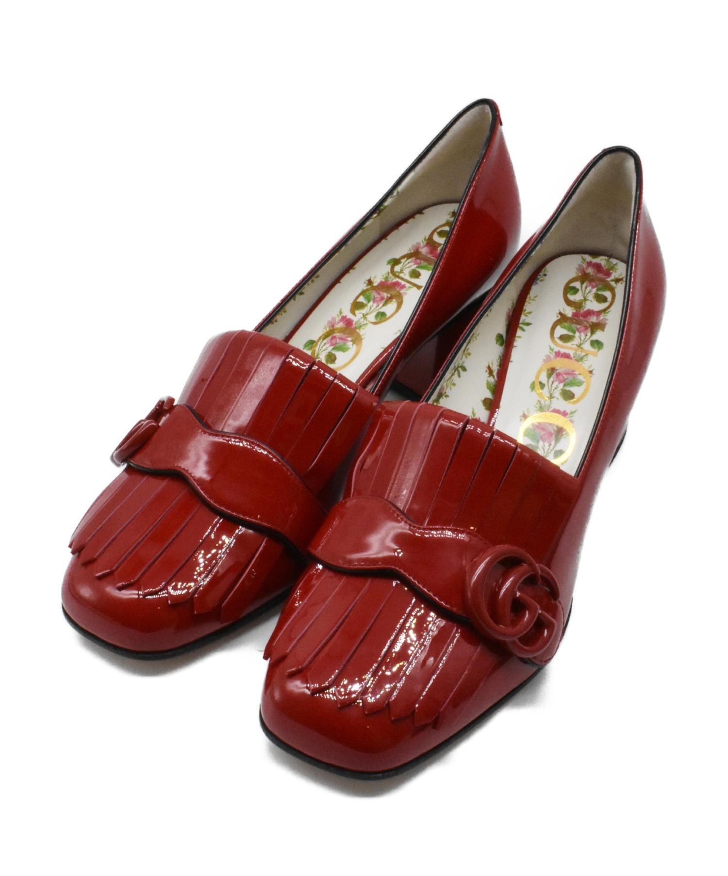 中古・古着通販】GUCCI (グッチ) エナメルパンプス/ GGマーモント 