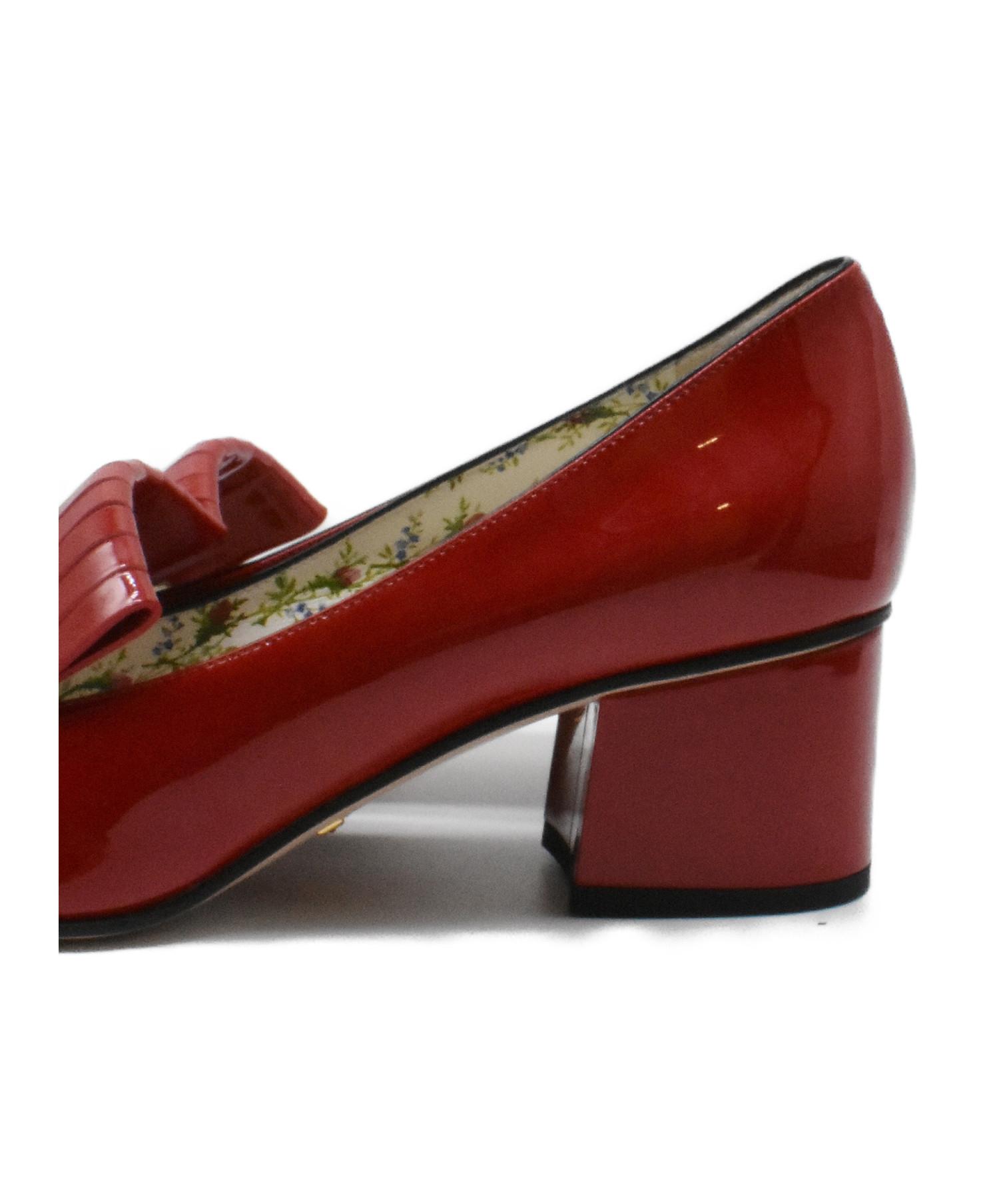 中古・古着通販】GUCCI (グッチ) エナメルパンプス/ GGマーモント 