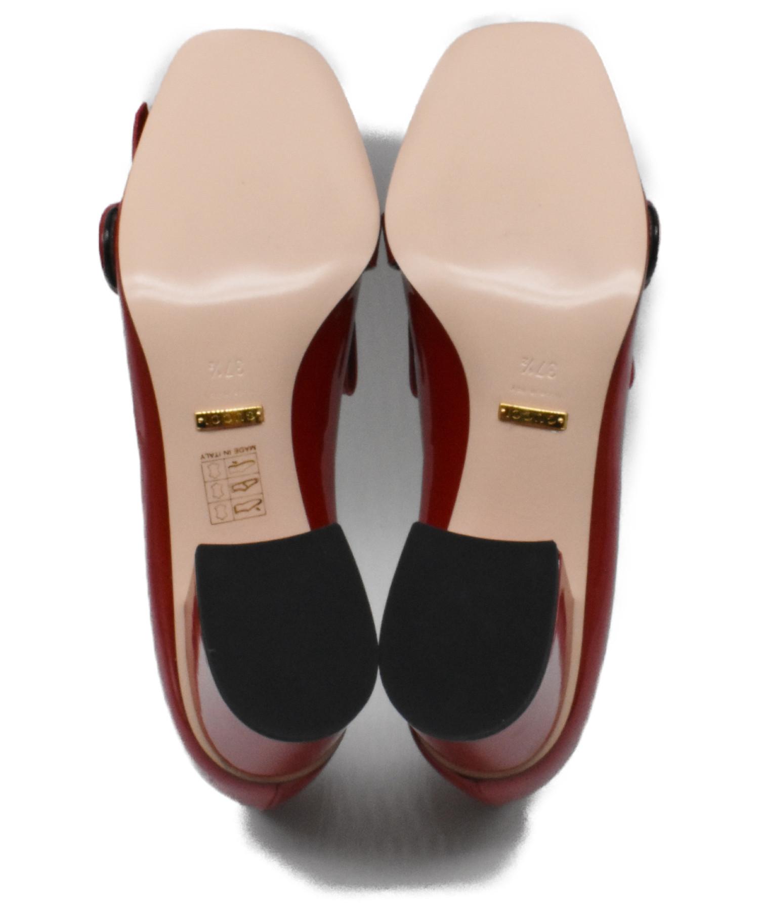 中古・古着通販】GUCCI (グッチ) エナメルパンプス/ GGマーモント 