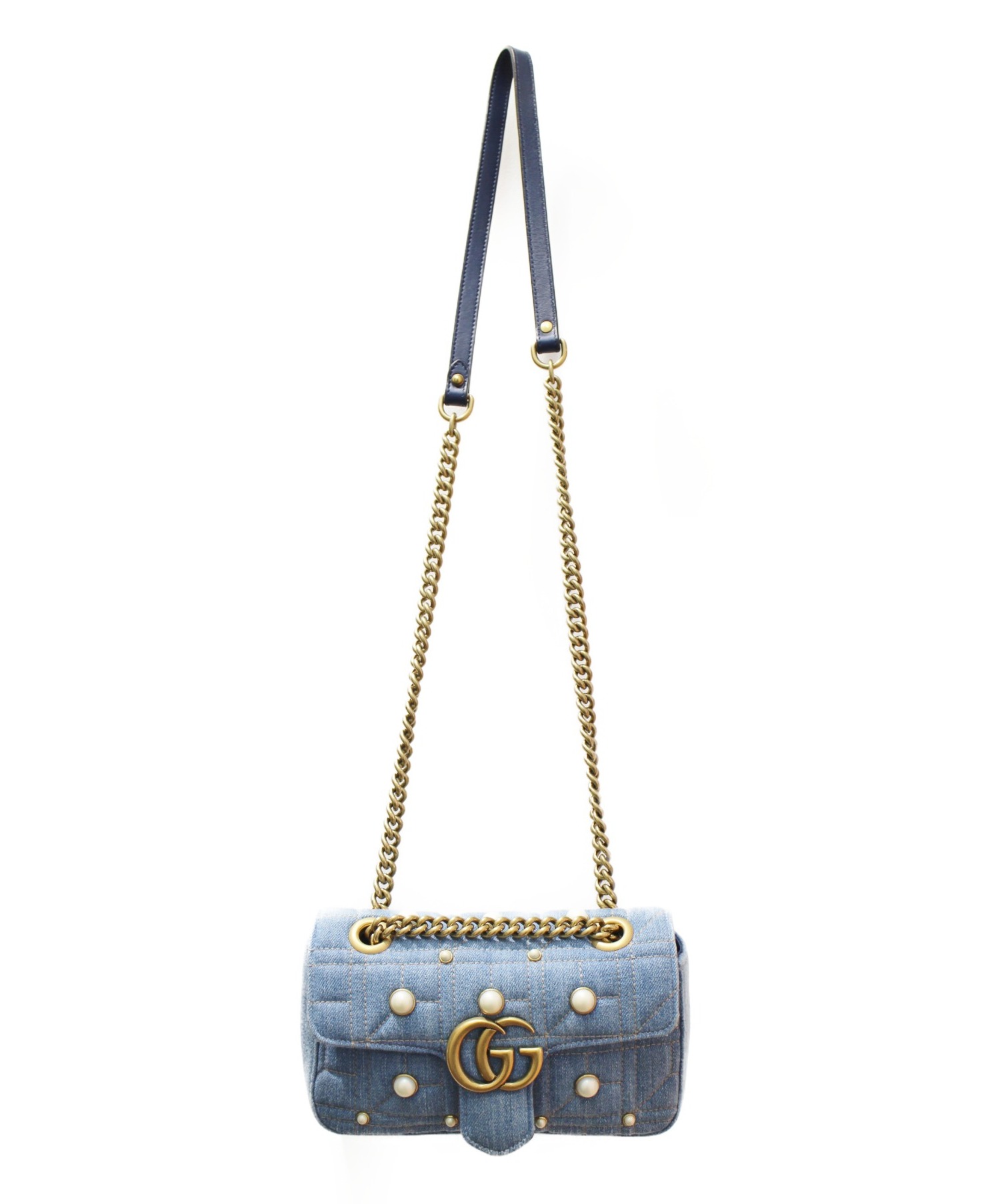 中古・古着通販】GUCCI (グッチ) GGマーモント チェーンショルダー 