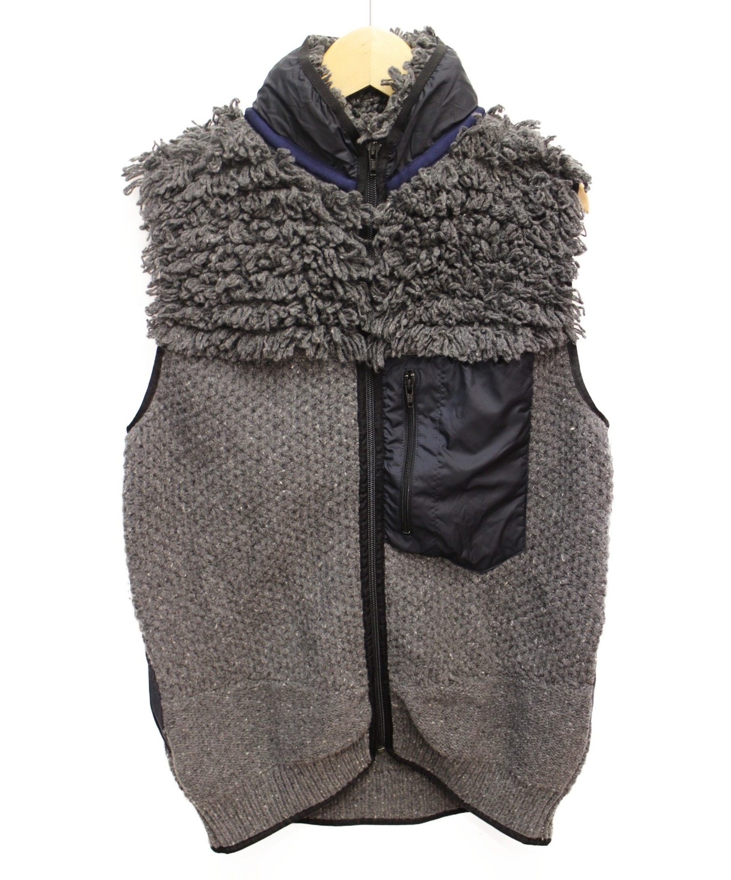 sacai ニットベスト/ジレ 中古・古着通販】sacai (サカイ) ニットベスト グレー サイズ:1