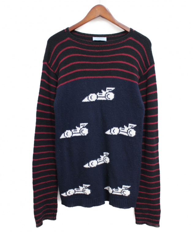 中古・古着通販】PRADA (プラダ) レーシングカークルーネックニット 