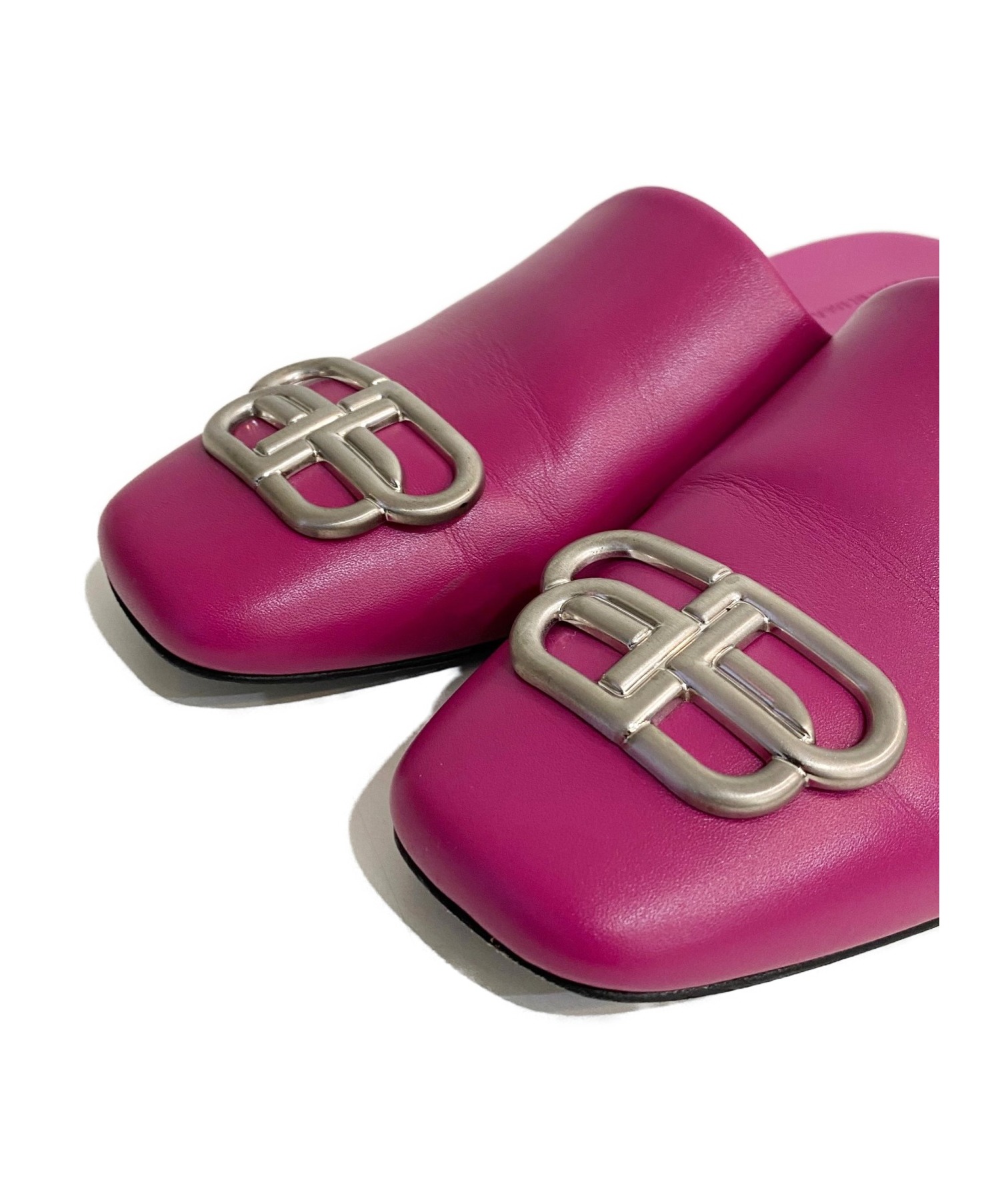 Balenciaga バレンシアガ　BBロゴ総柄 サテン ミュール サイズ38 中古・古着通販】BALENCIAGA (バレンシアガ) 20AW COSY BB ミュール