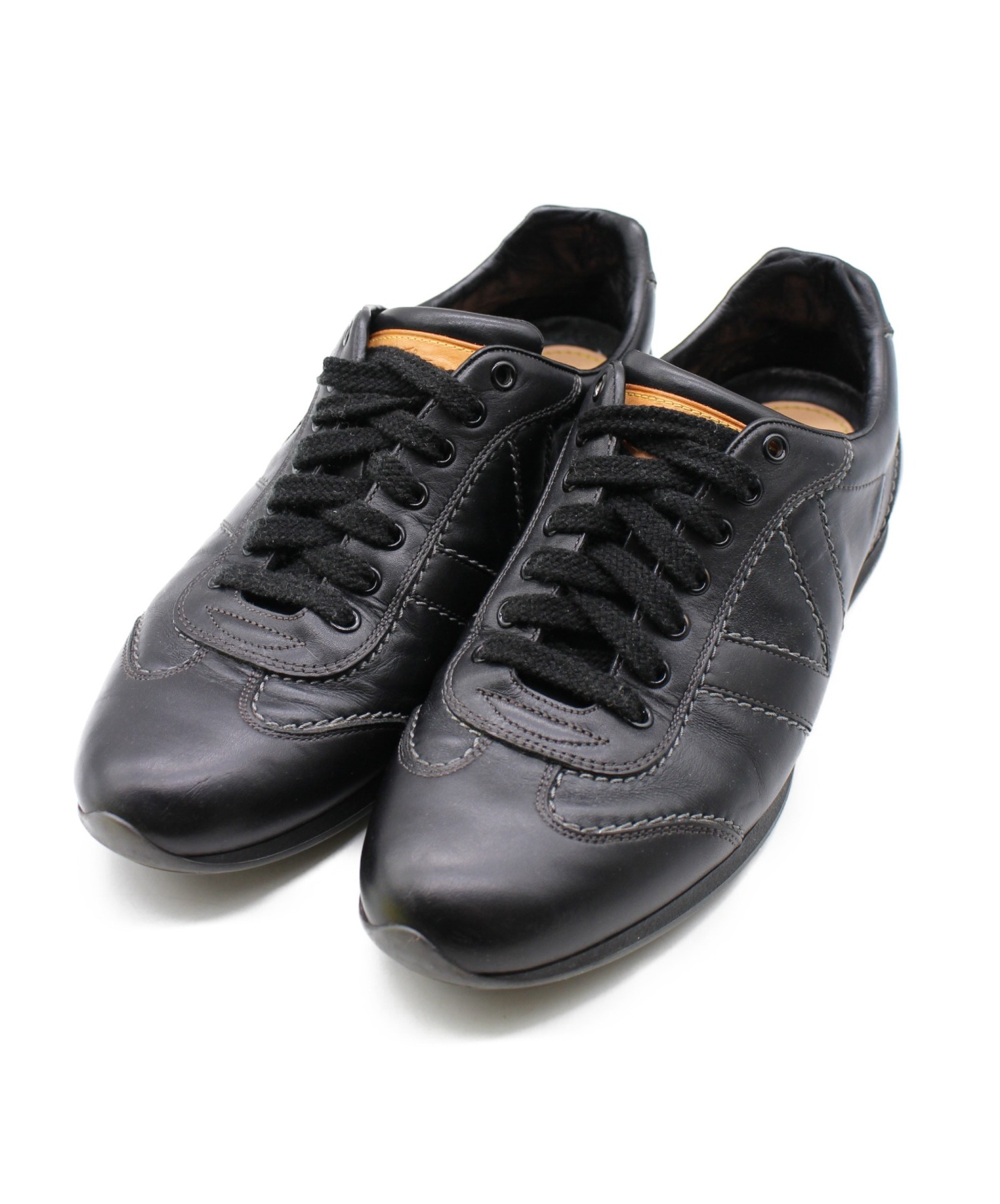 未使用品　Louis Vuitton 黒 レザー スニーカー 中古・古着通販】LOUIS VUITTON (ルイ ヴィトン) レザースニーカー