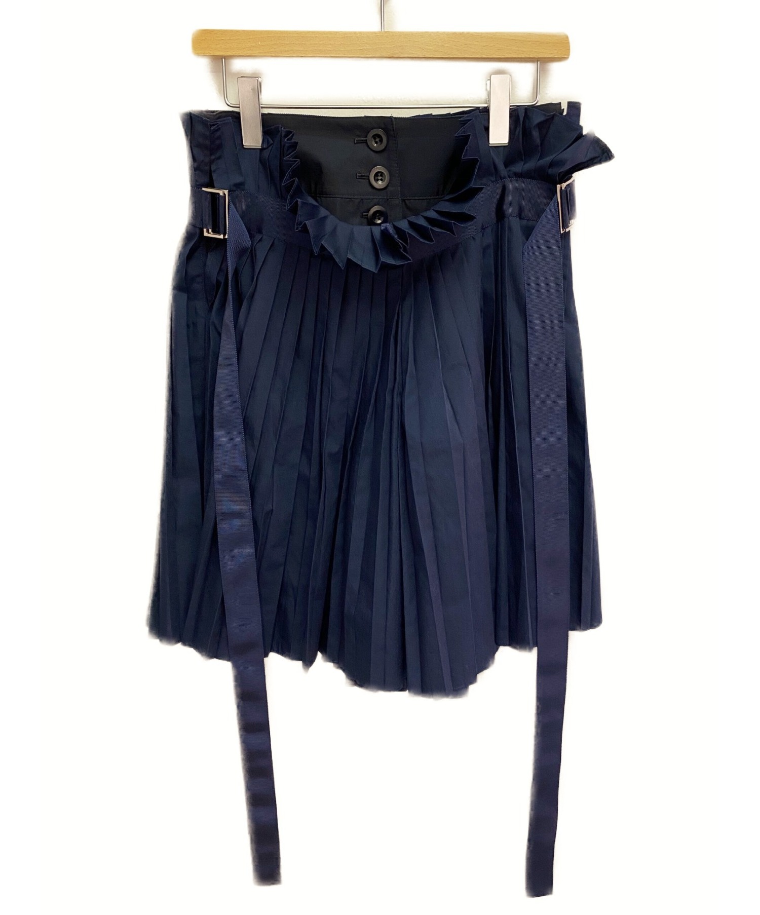 中古・古着通販】sacai (サカイ) ドッキングスカートパンツ ネイビー 