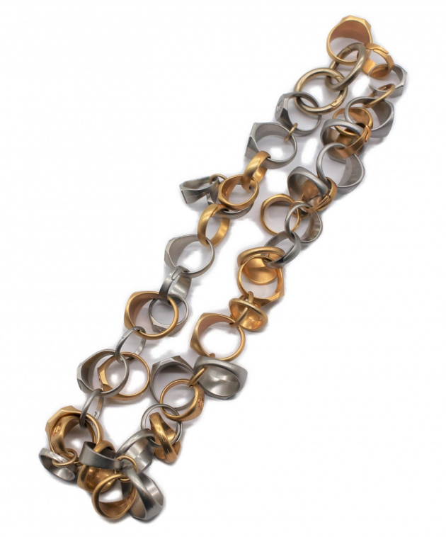 値下げ！ Sacai ゴールドシルバーチェーンネックレス 中古・古着通販】sacai (サカイ) 20AW リングチェーンネックレス