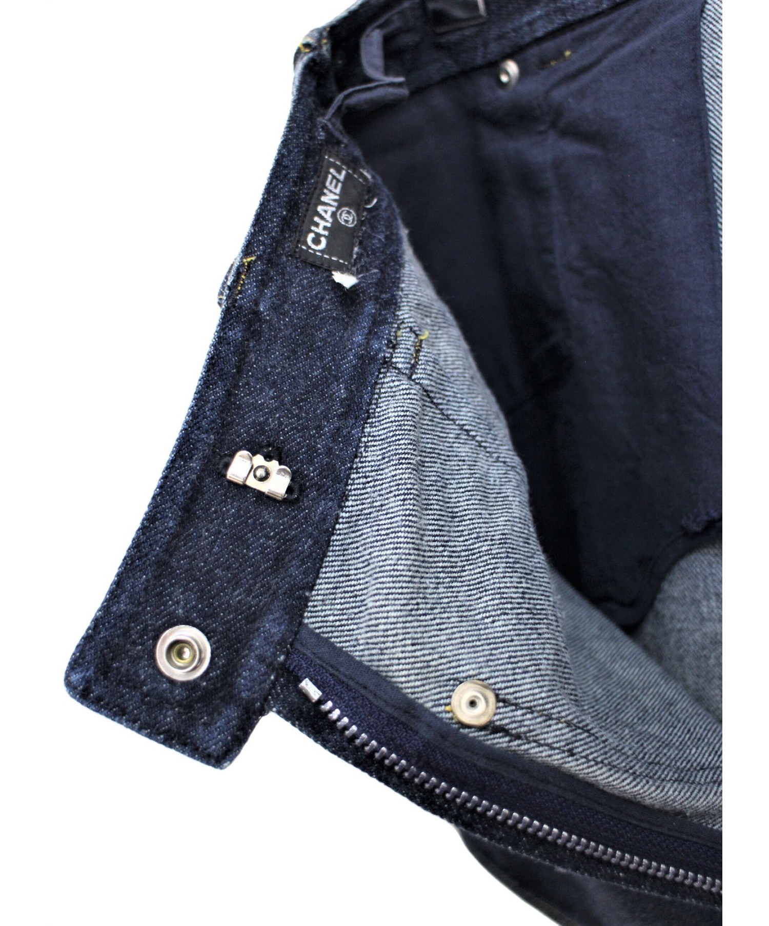 中古・古着通販】CHANEL (シャネル) デニムスカート インディゴ サイズ