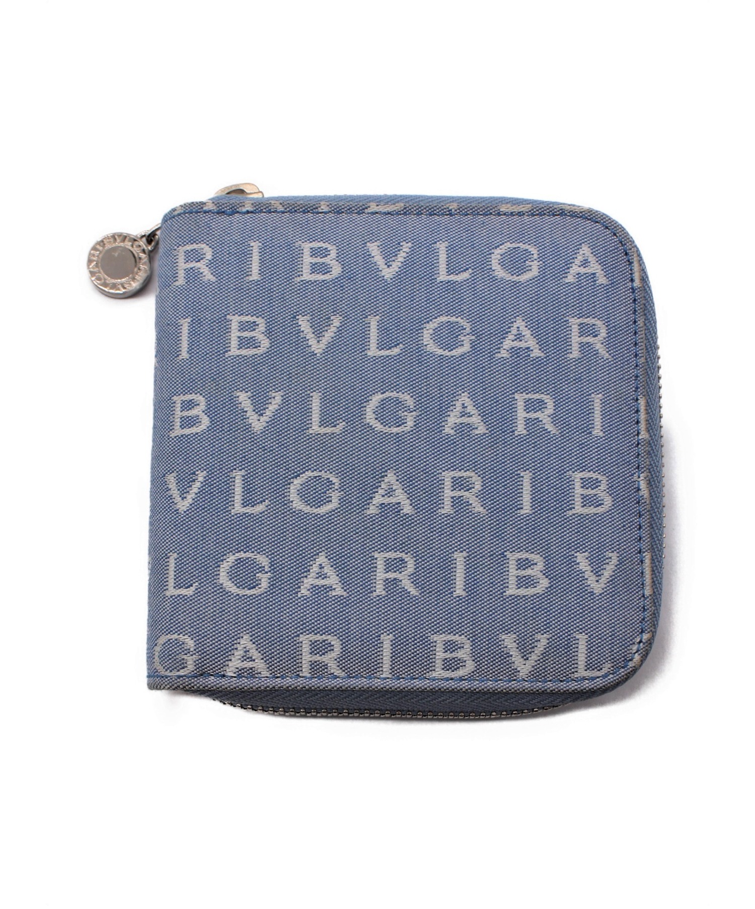 中古・古着通販】BVLGARI (ブルガリ) ロゴマニア2つ折り財布 スカイ 