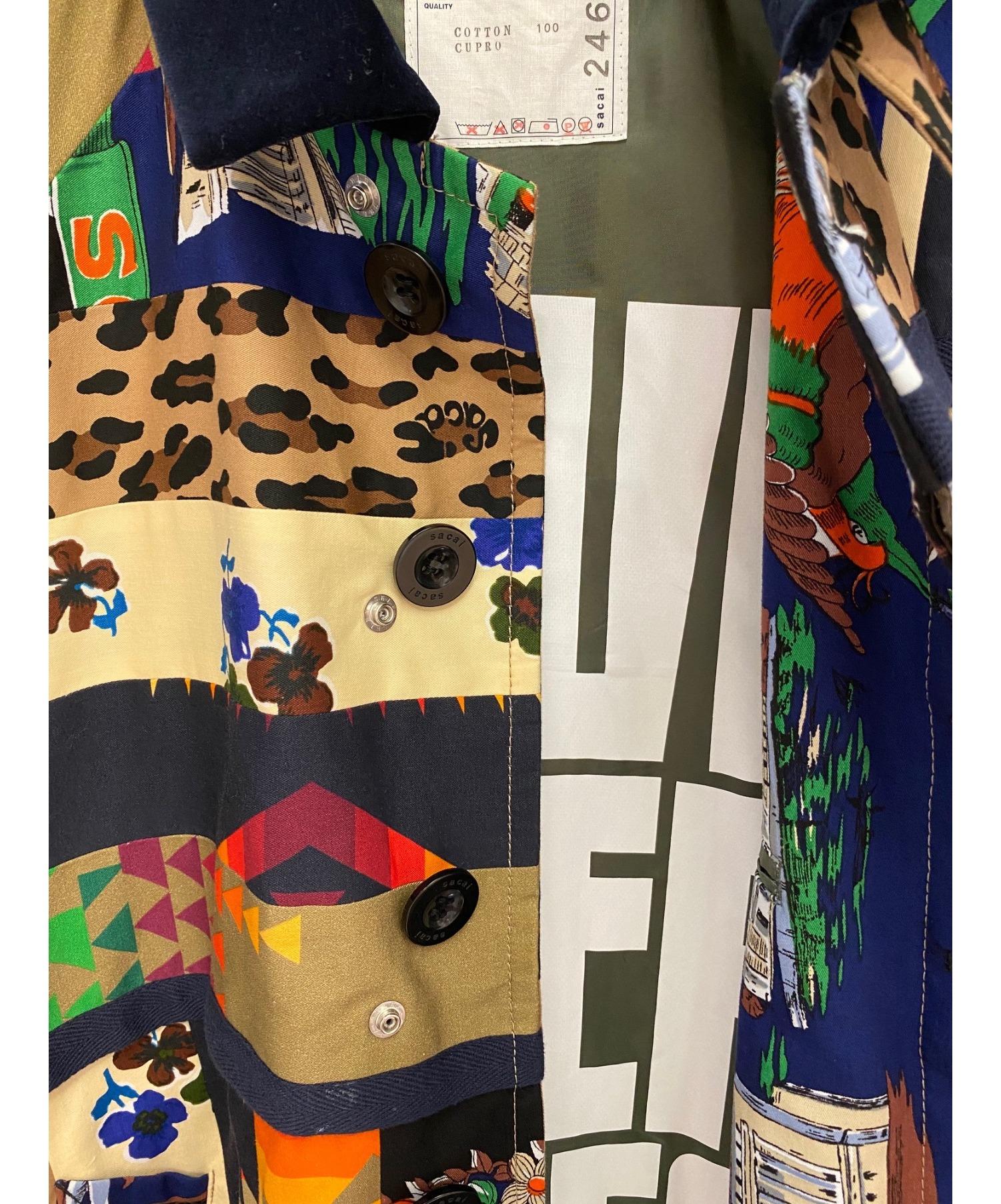 中古・古着通販】sacai (サカイ) Archive Print Mix Coat マルチカラー