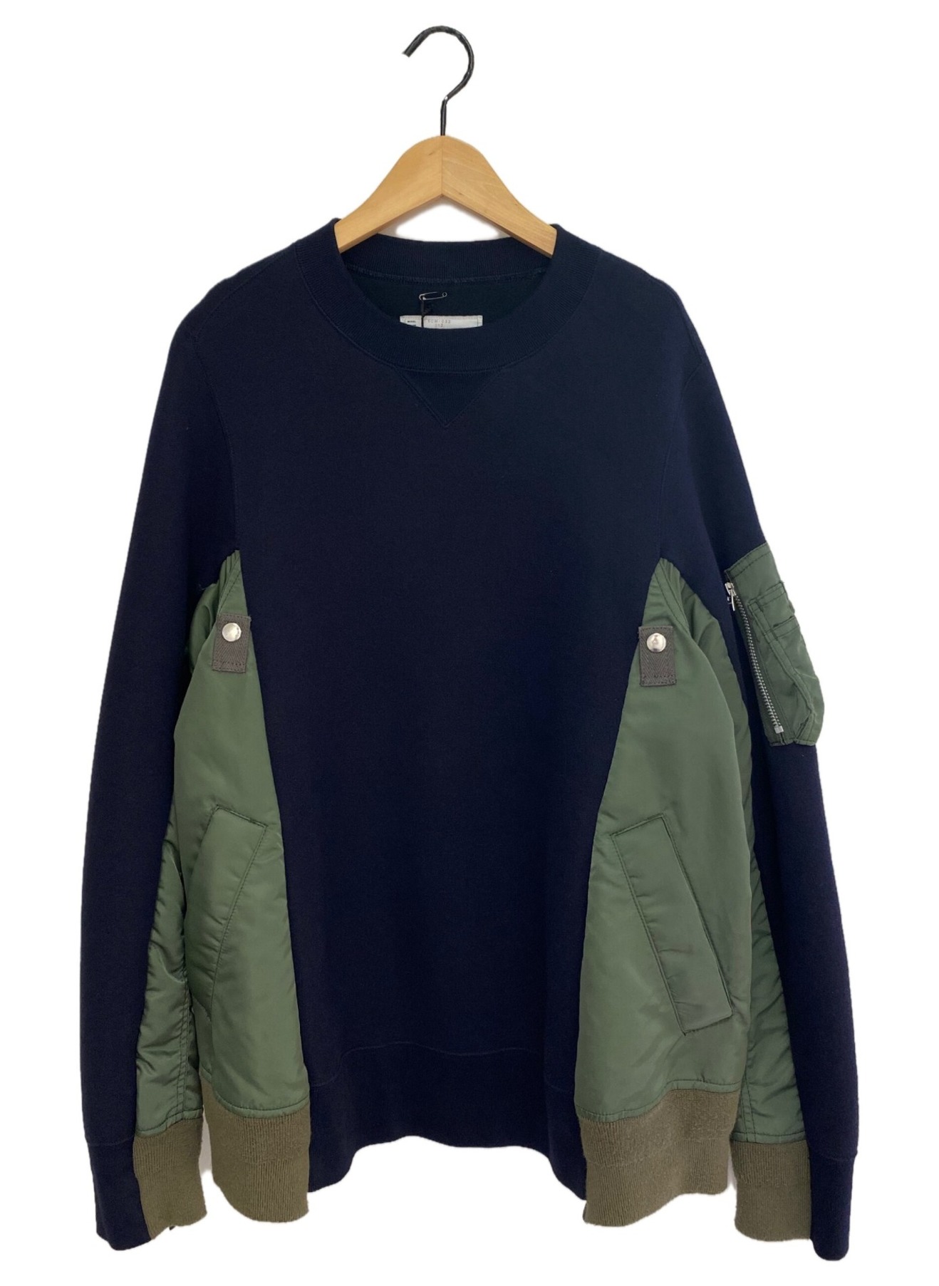 中古・古着通販】sacai (サカイ) Sponge Sweat×MA-1 Pullover ネイビー 