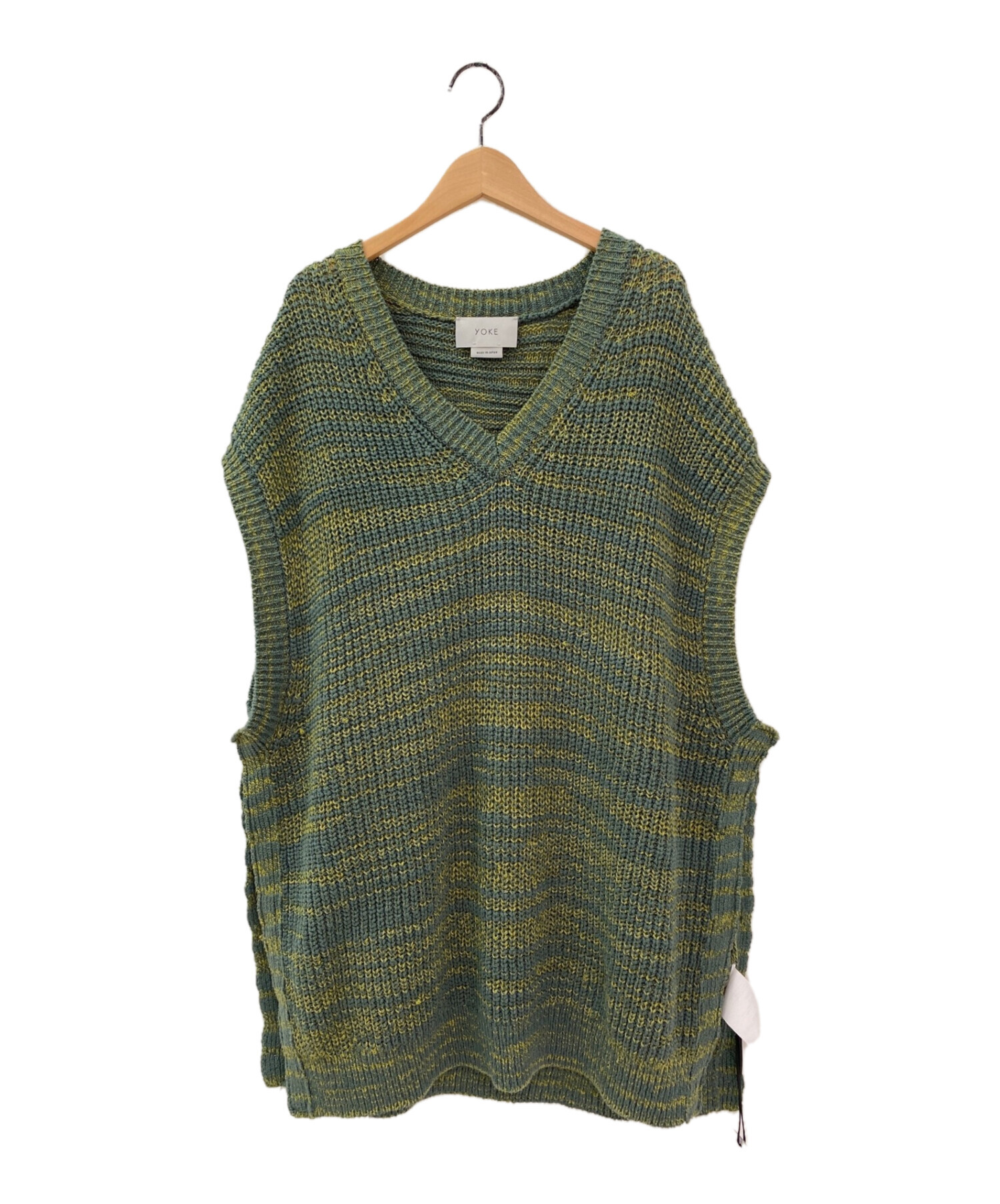 中古・古着通販】YOKE (ヨーク) ニットベスト グリーン サイズ:M 