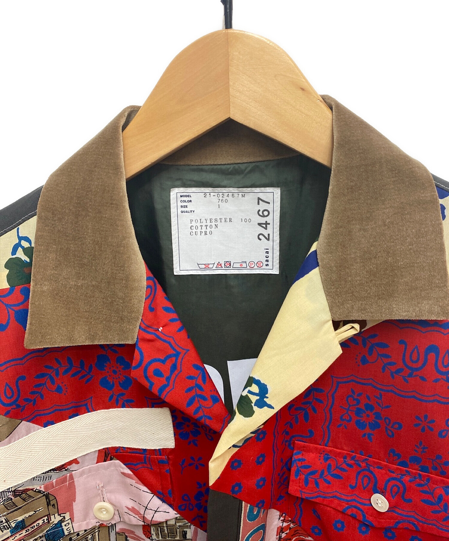 sacai 21ss】Archive Print Mix Coat サイズ1