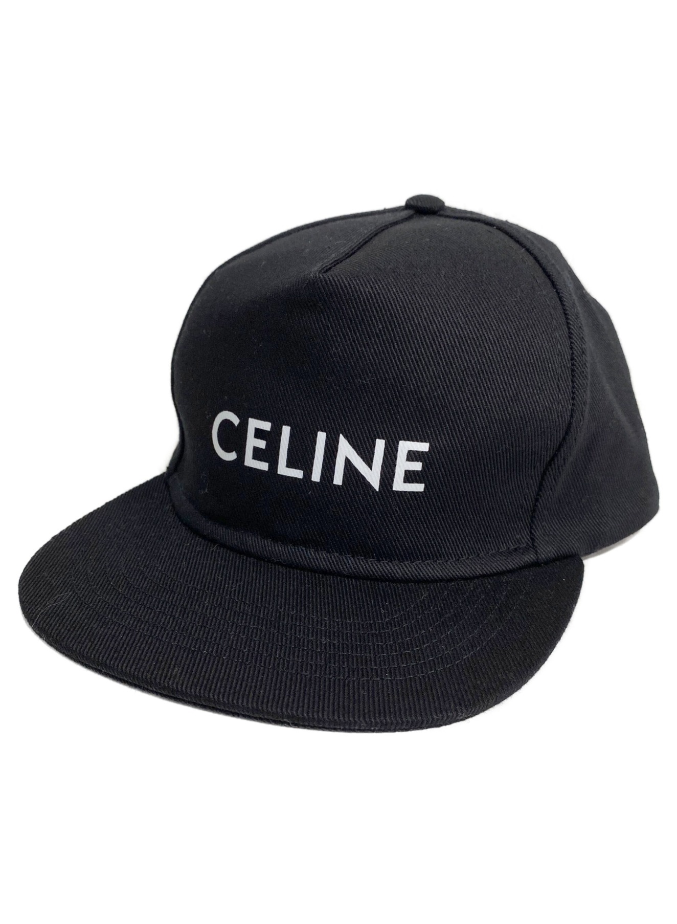 中古・古着通販】CELINE (セリーヌ) ロゴプリントキャップ ブラック