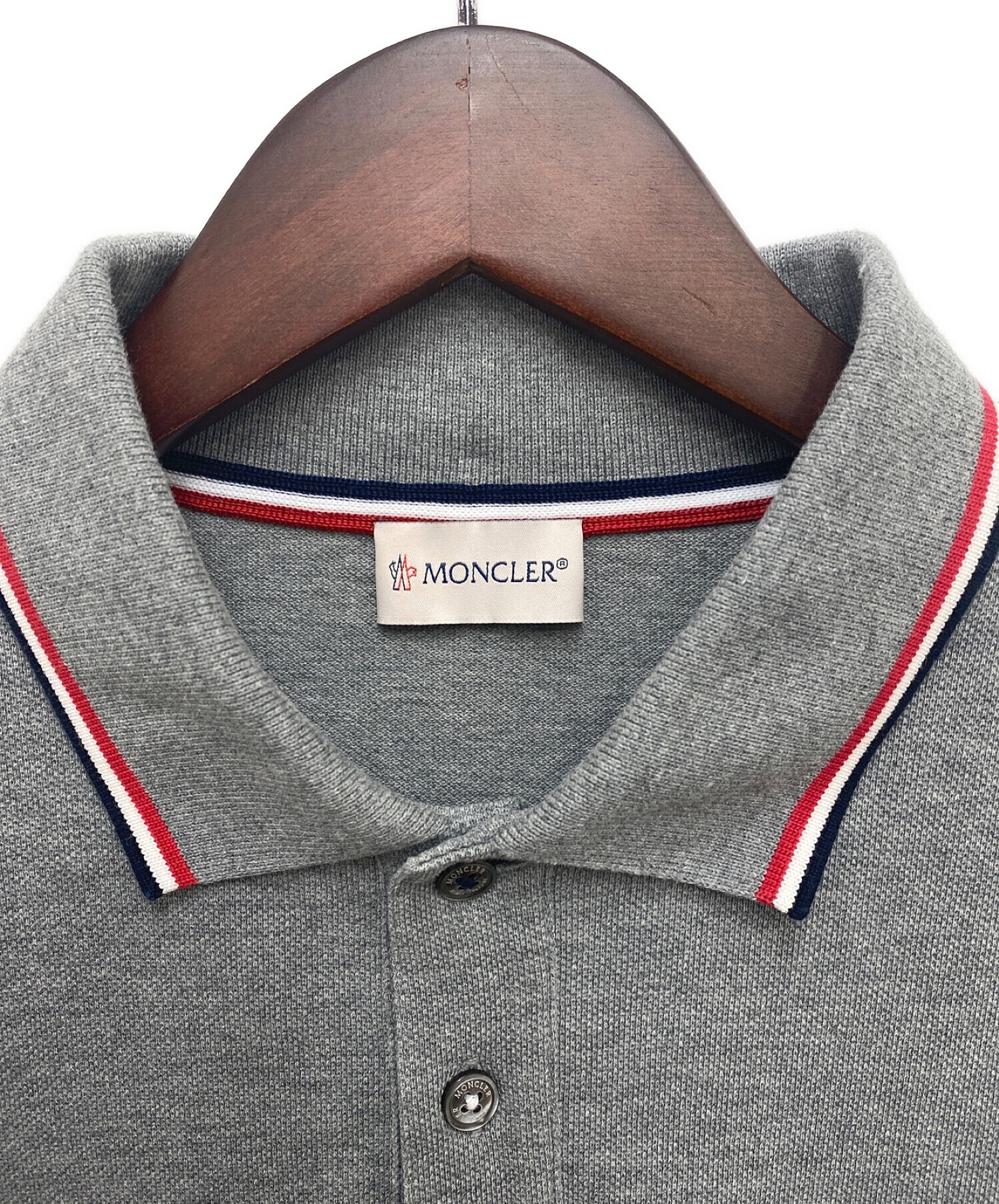 中古・古着通販】MONCLER (モンクレール) LONG SLEEVE POLO グレー