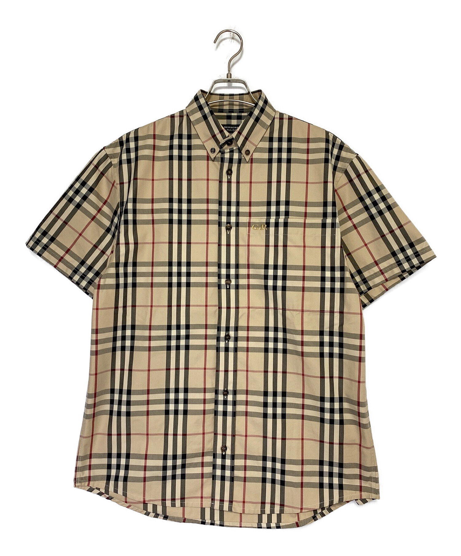 BURBERRY バーバリー ノバチェック ベージュ 半袖 コットン BDシャツ 中古・古着通販】BURBERRY (バーバリー) 半袖ノバチェックシャツ