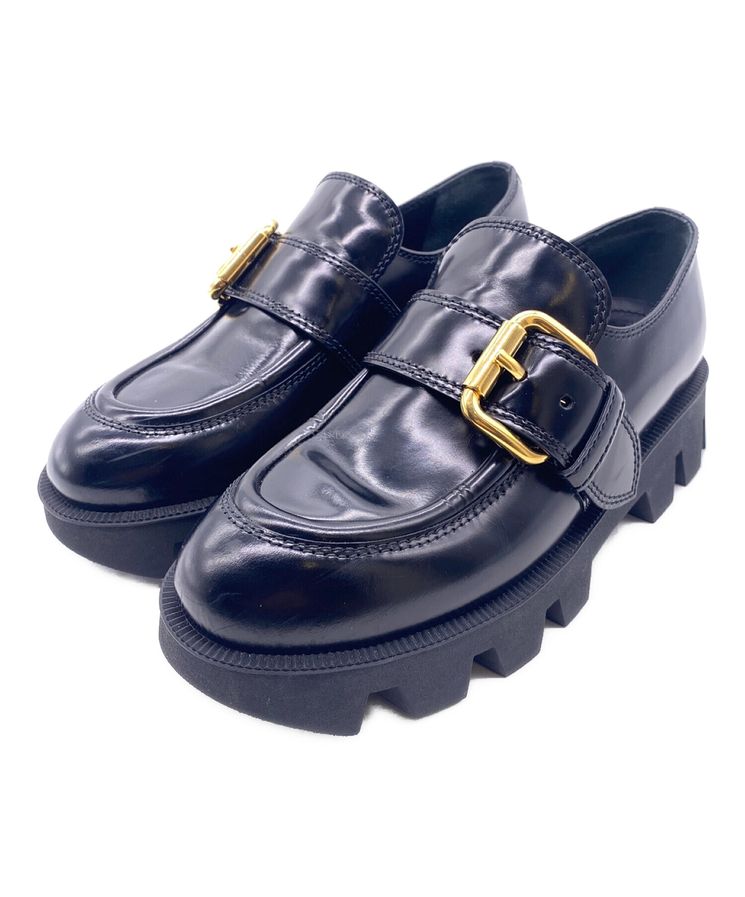中古・古着通販】PRADA (プラダ) バックルベルトプラットフォーム