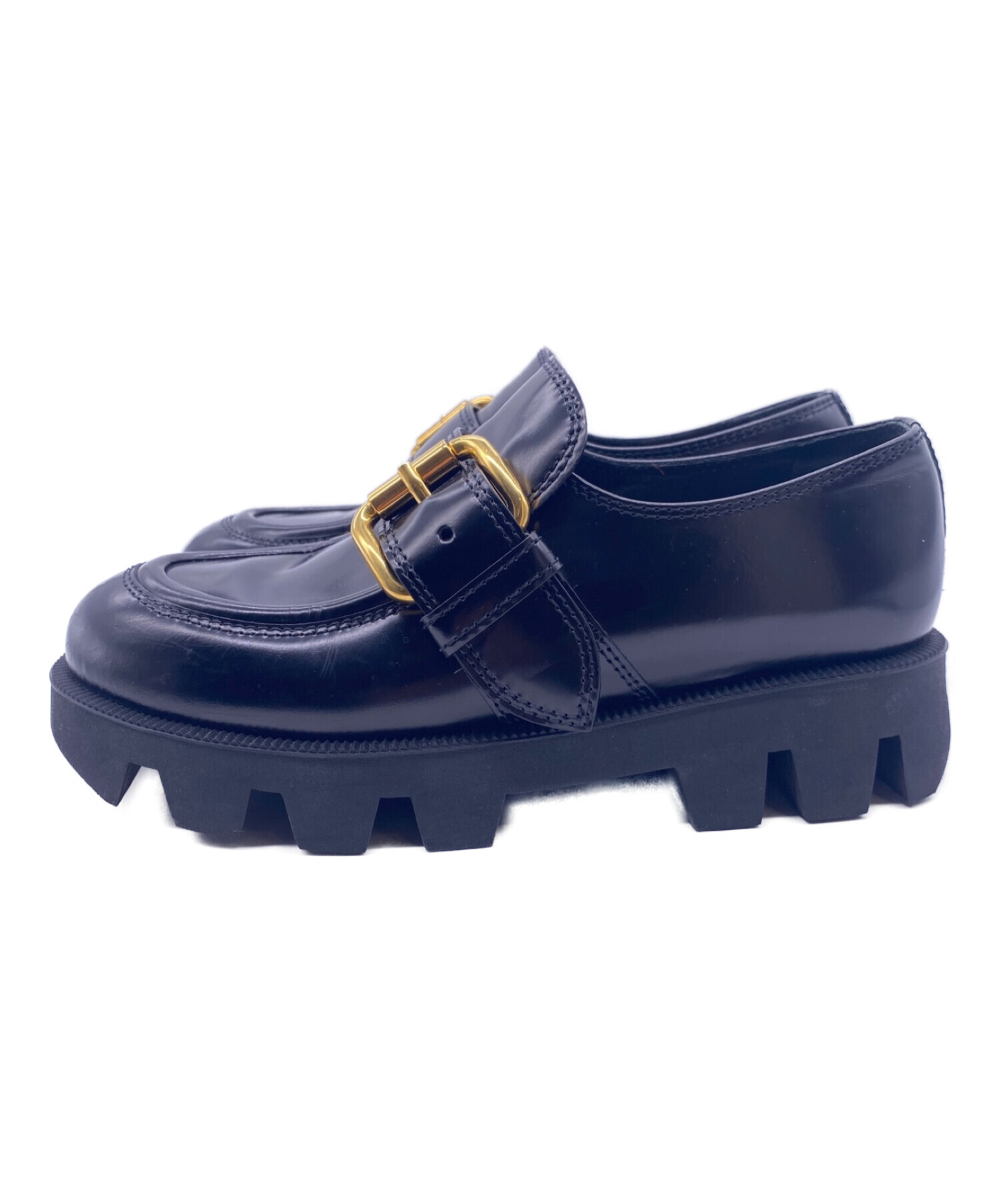 中古・古着通販】PRADA (プラダ) バックルベルトプラットフォーム 