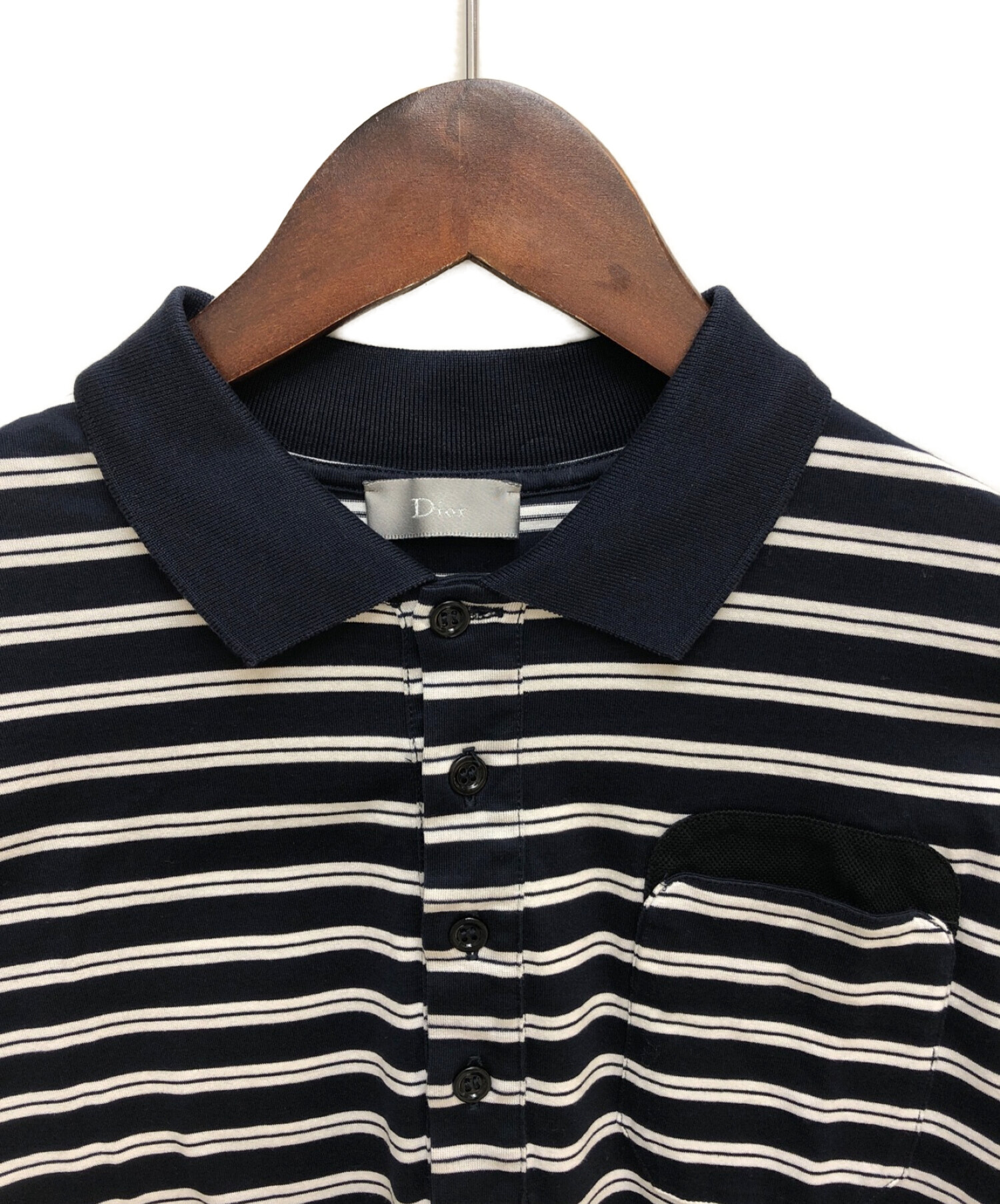 中古・古着通販】DIOR HOMME (ディオール オム) ボーダーポロシャツ 