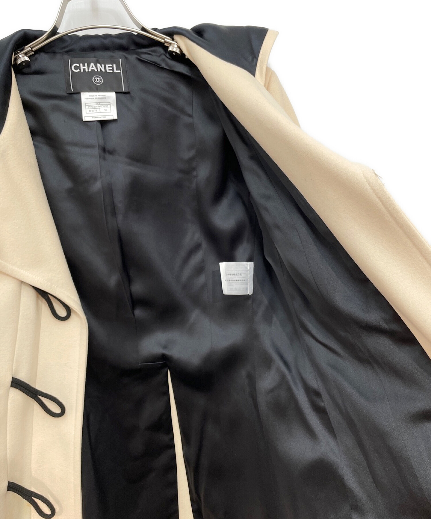 中古・古着通販】CHANEL (シャネル) ダッフルコート アイボリー サイズ  