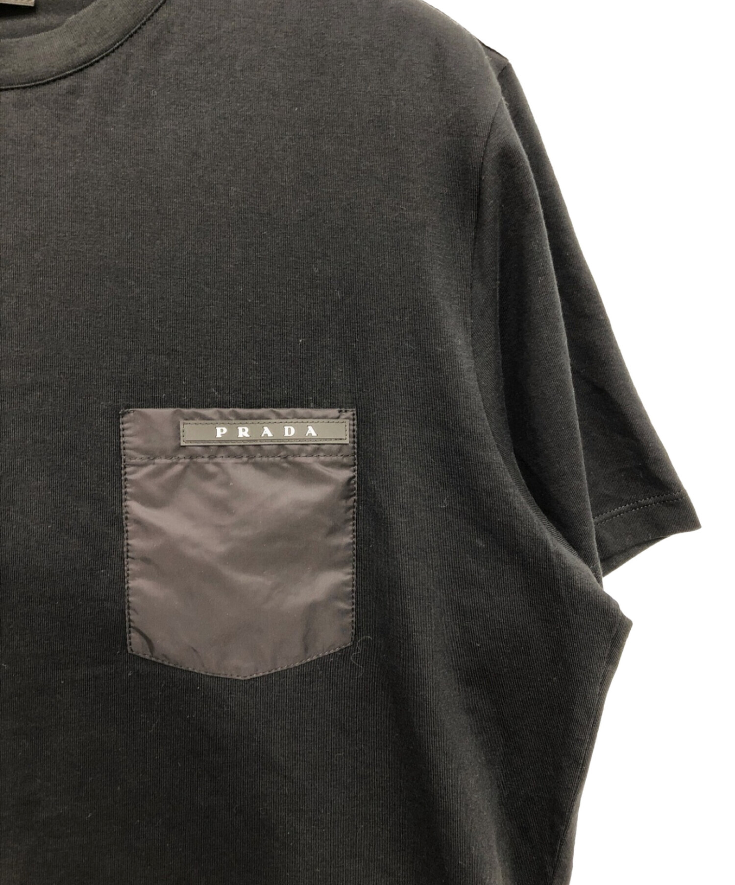 中古・古着通販】PRADA (プラダ) ナイロンポケットTシャツ ブラック