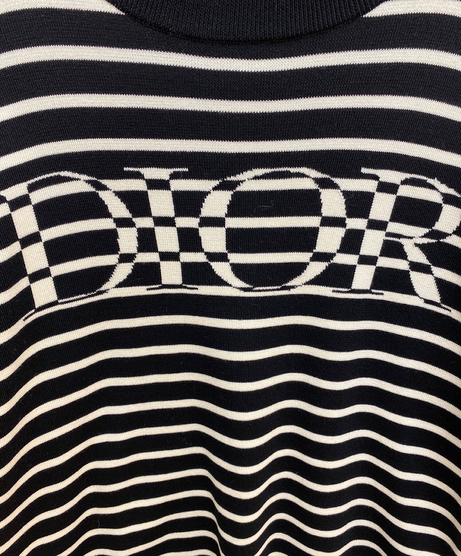 中古・古着通販】Dior (ディオール) 21SS ロゴボーダー半袖ニット