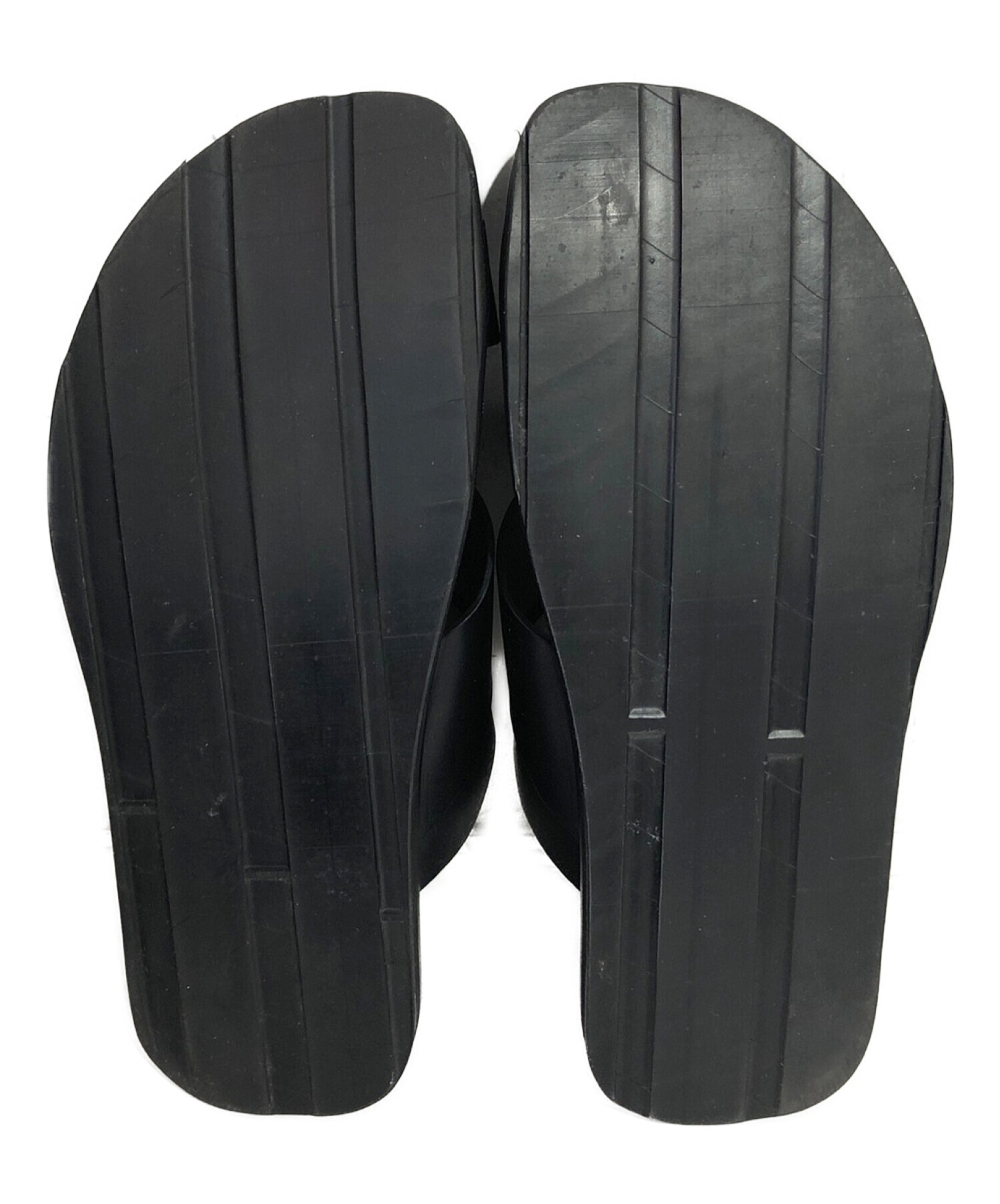 中古・古着通販】JIL SANDER (ジルサンダー) レザーサンダル ブラック 
