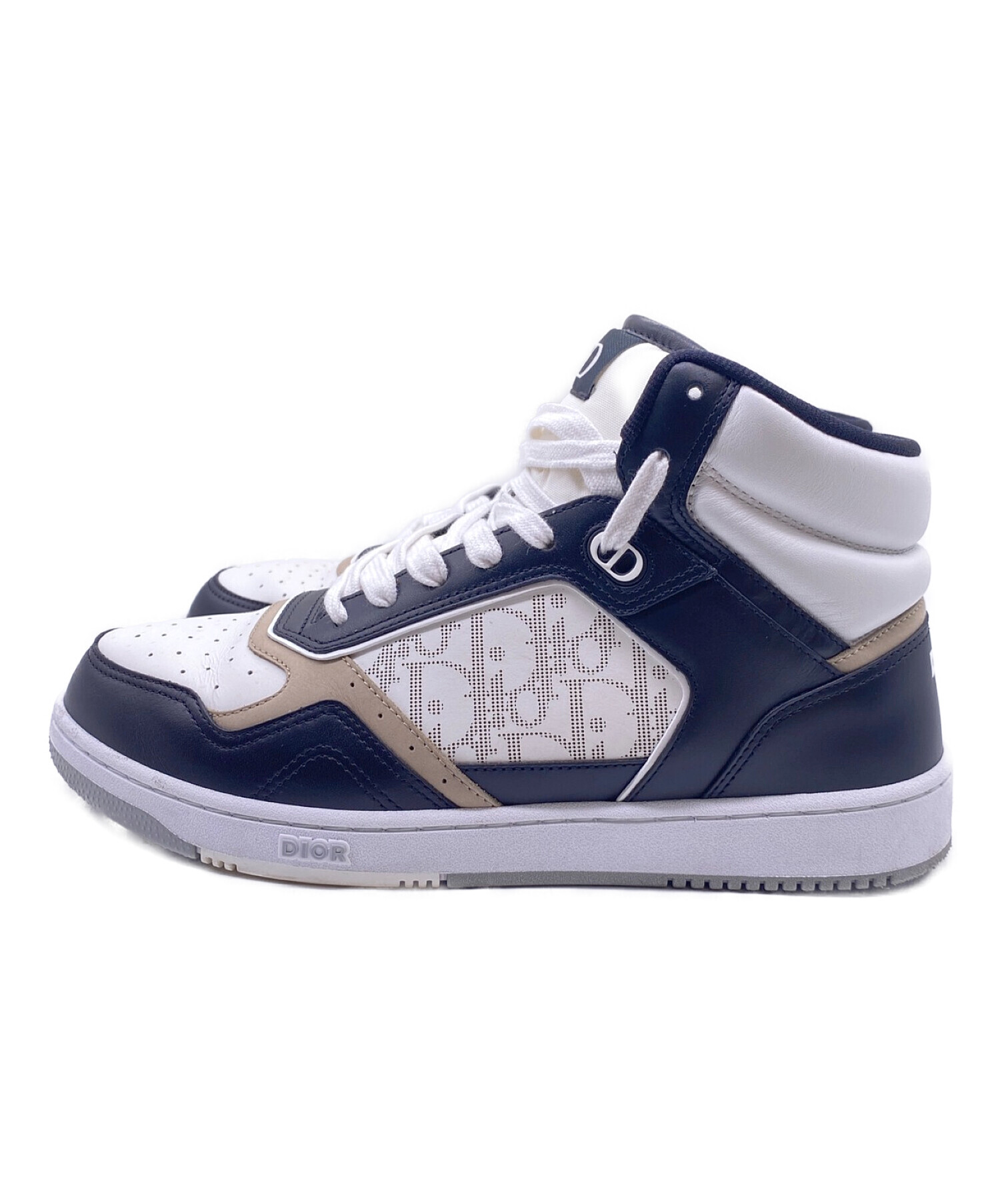 Dior ネイビー ロゴ入りハイカットスニーカー　美品！さらにお値下げ！ 中古・古着通販】Dior (ディオール) B27 ハイカットスニーカー