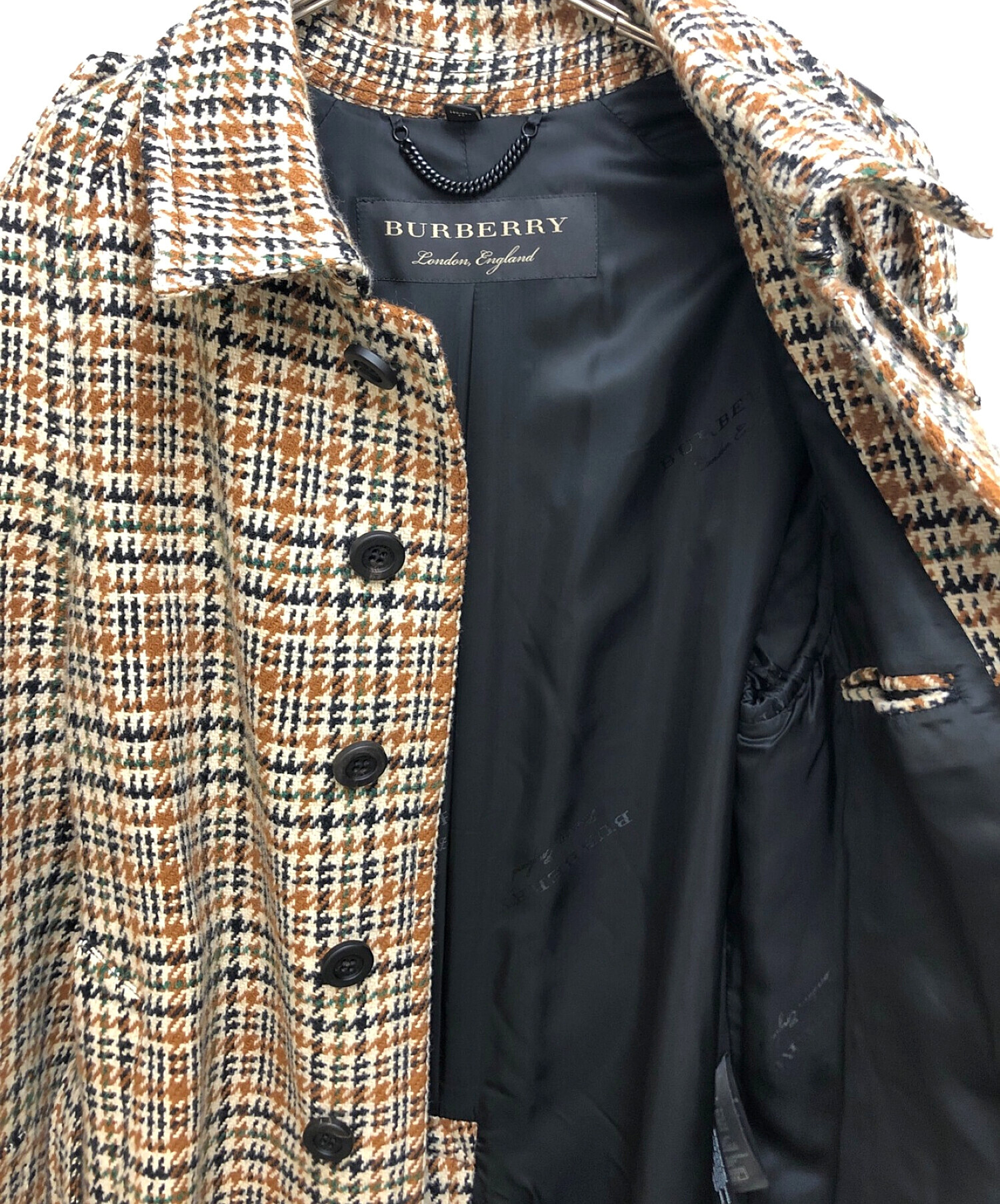 中古・古着通販】BURBERRY (バーバリー) ツイードコート ブラウン 