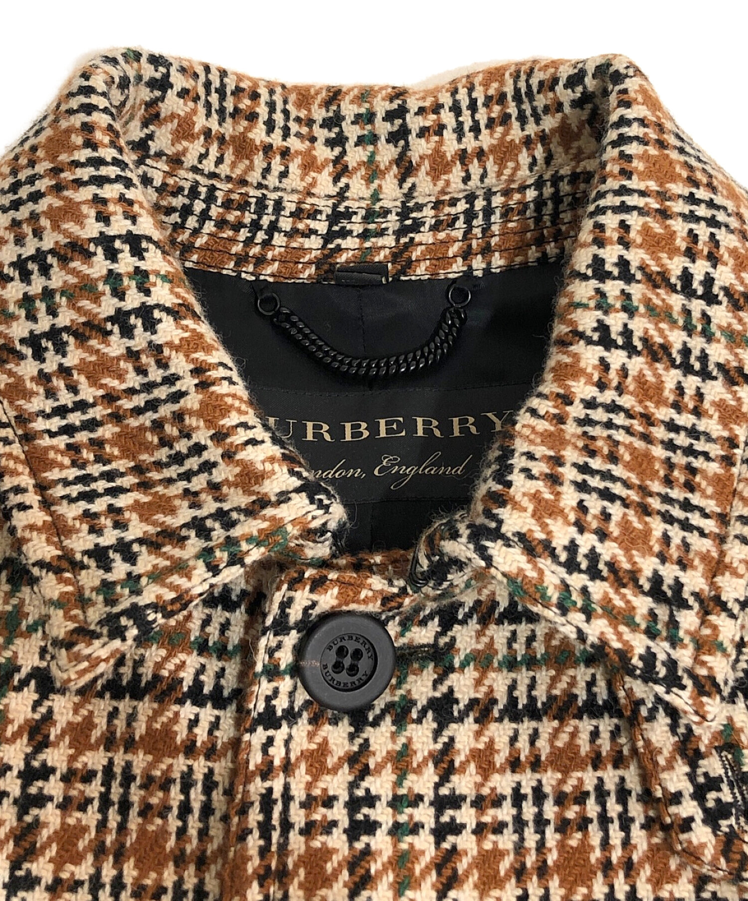 中古・古着通販】BURBERRY (バーバリー) ツイードコート ブラウン