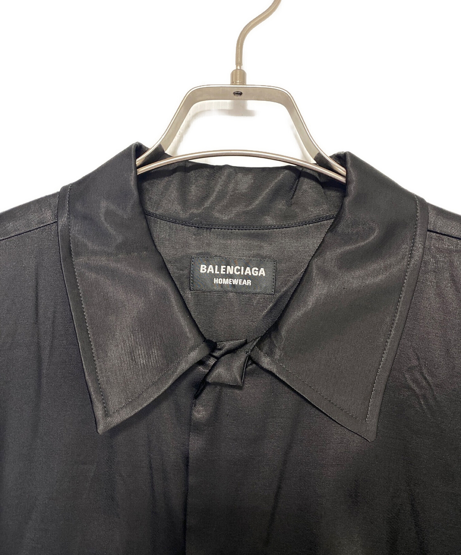 BALENCIAGA ブラックドレスシャツ L 中古・古着通販】BALENCIAGA (バレンシアガ) ドレスシャツ ブラック