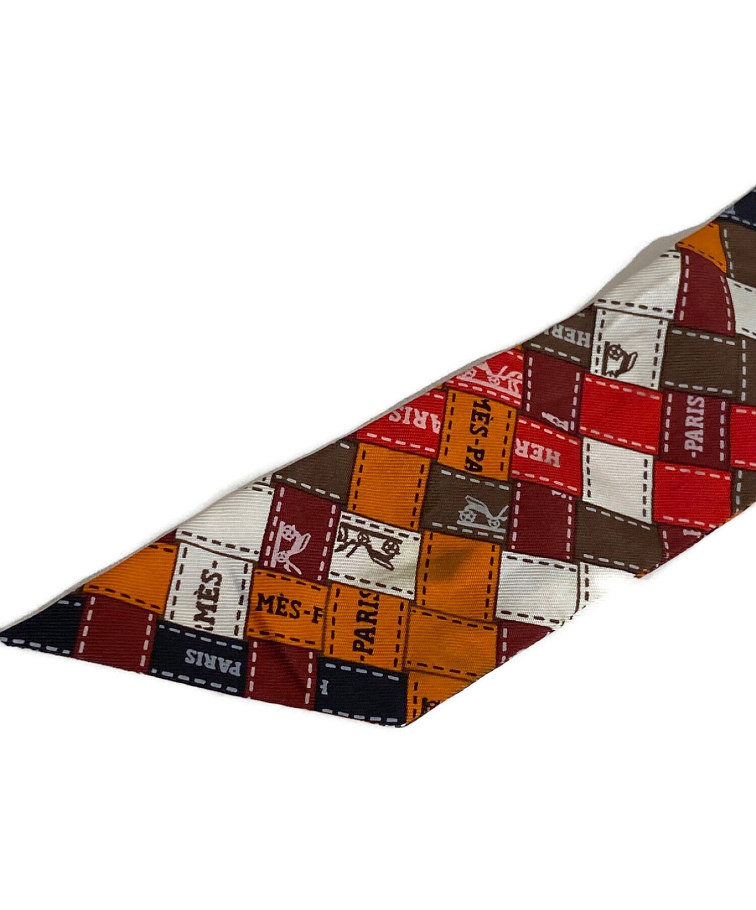 美品　エルメス ボルデュック ツイリースカーフ マルチカラー 中古・古着通販】HERMES (エルメス) ボルデュック・ツイリー マルチ