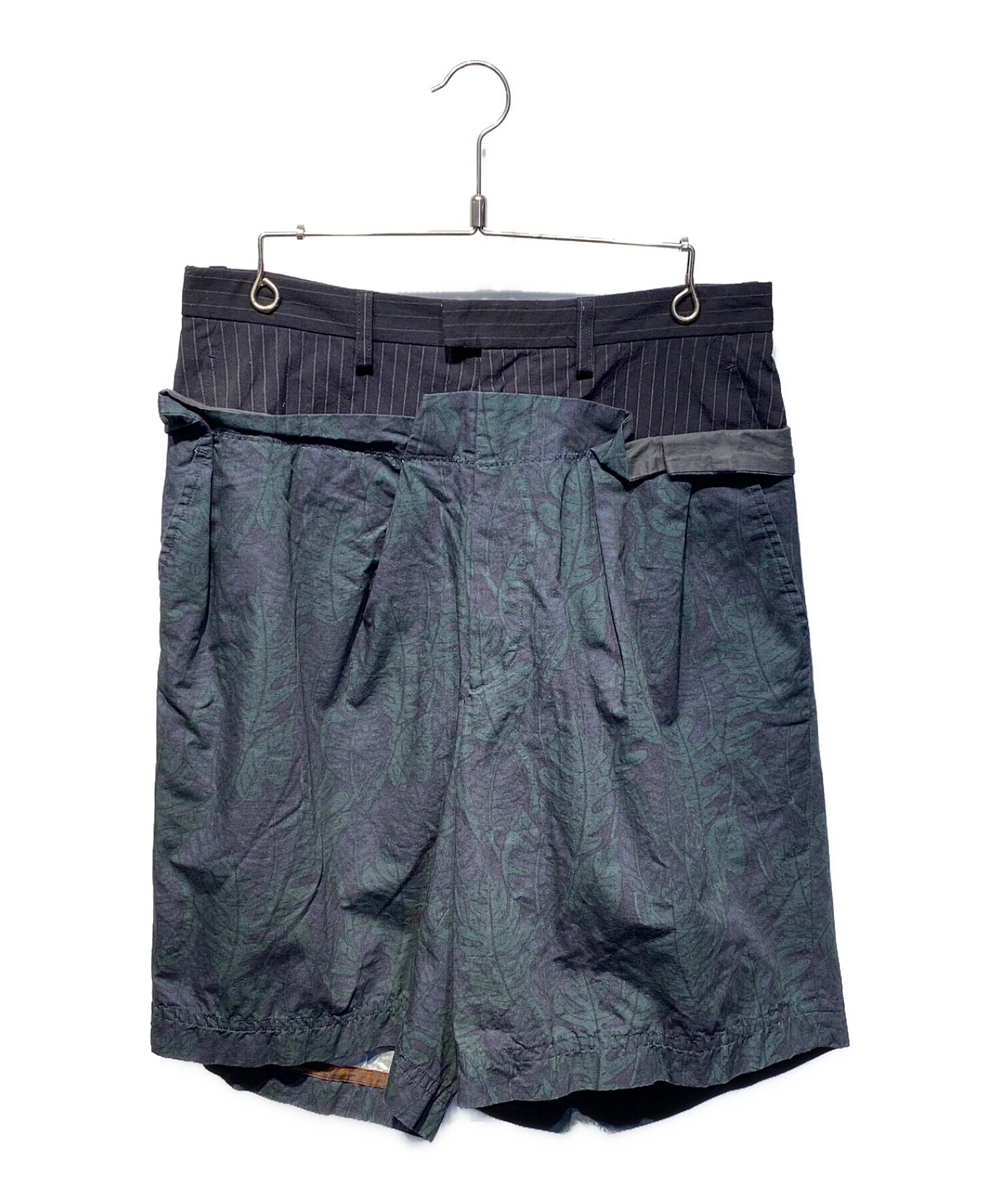 中古・古着通販】kolor (カラー) 切替ハーフパンツ ネイビー サイズ:2