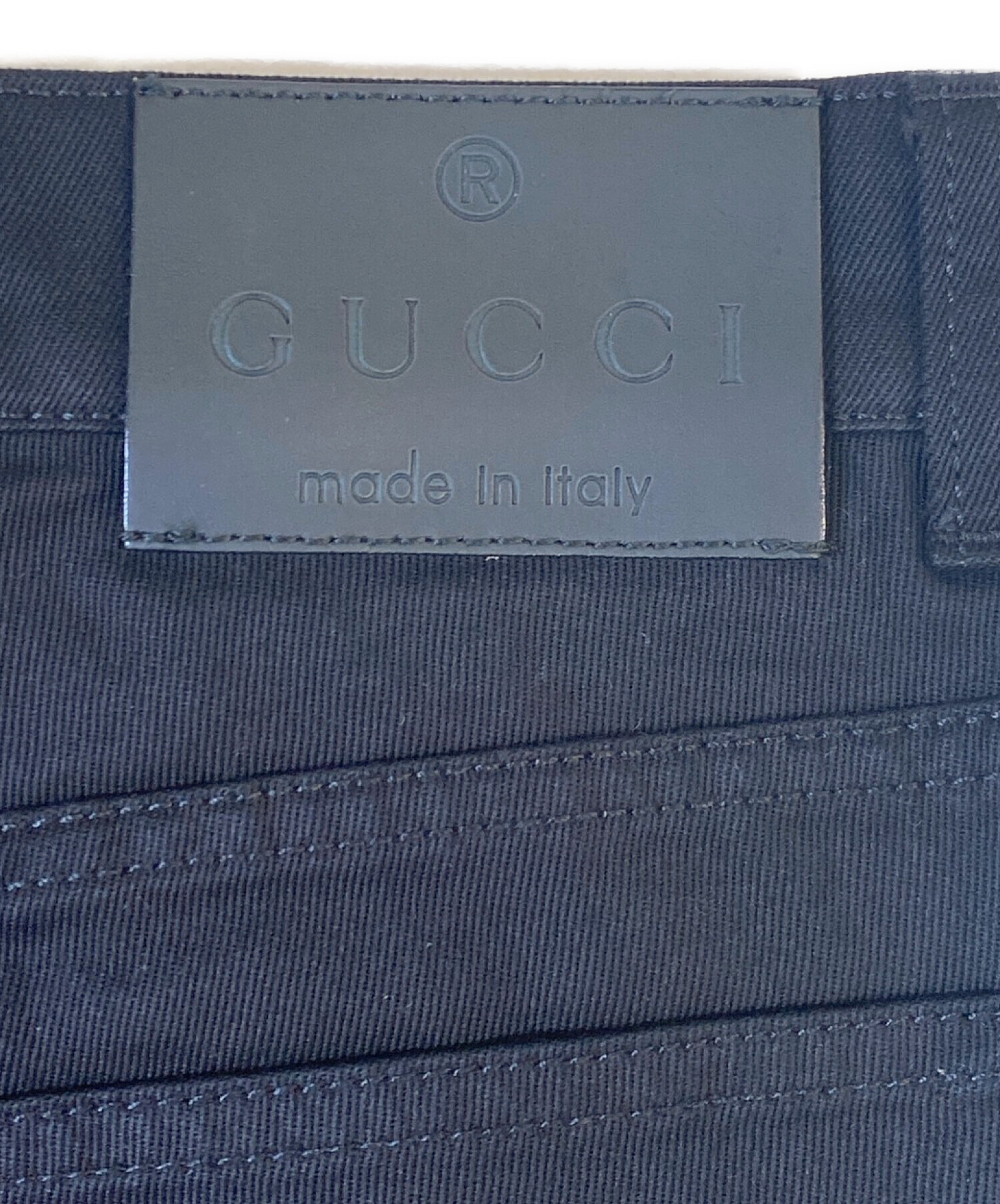 中古・古着通販】GUCCI (グッチ) コーティングデニムパンツ ブラック