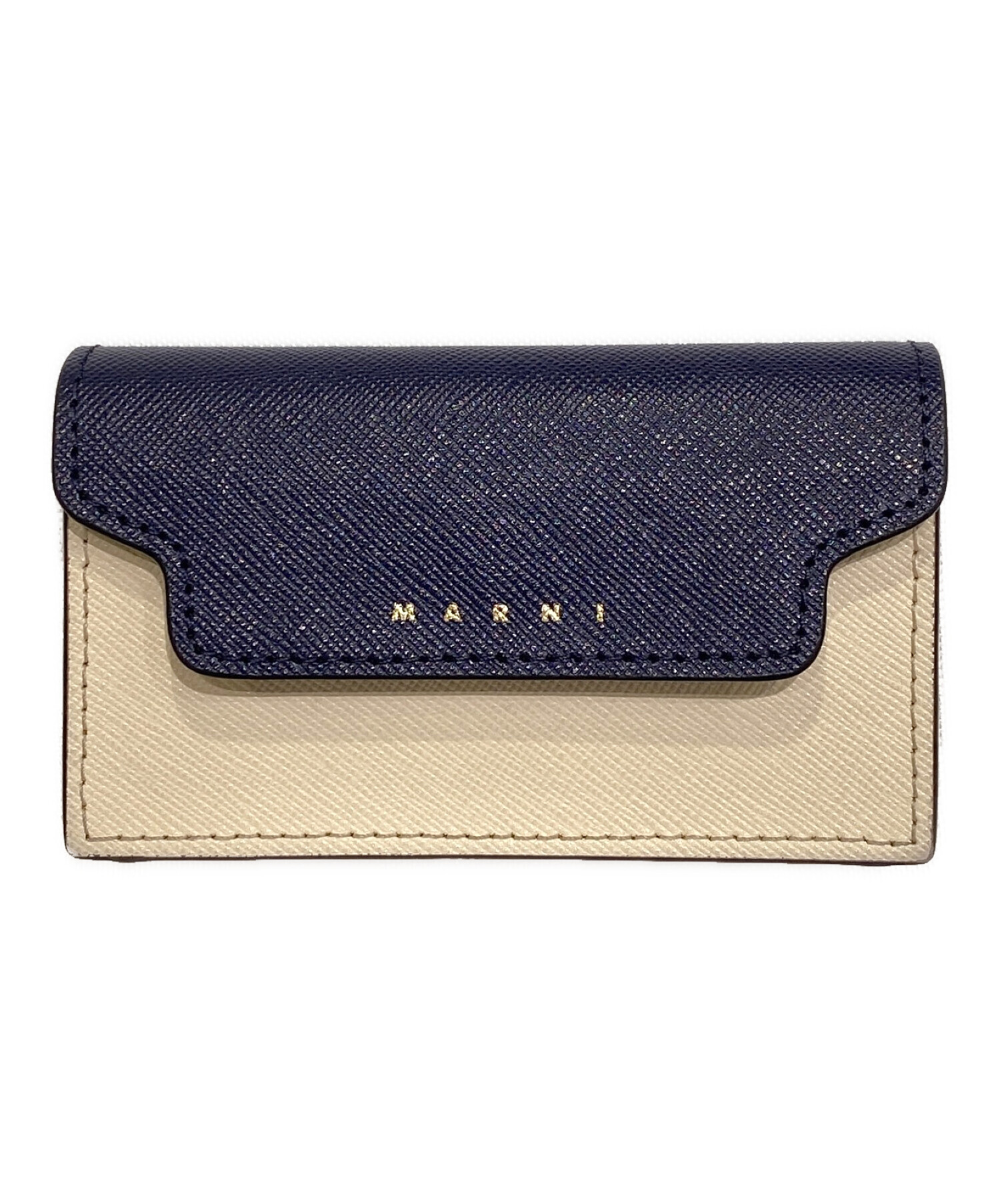中古・古着通販】MARNI (マルニ) カードケース ネイビー×アイボリー 