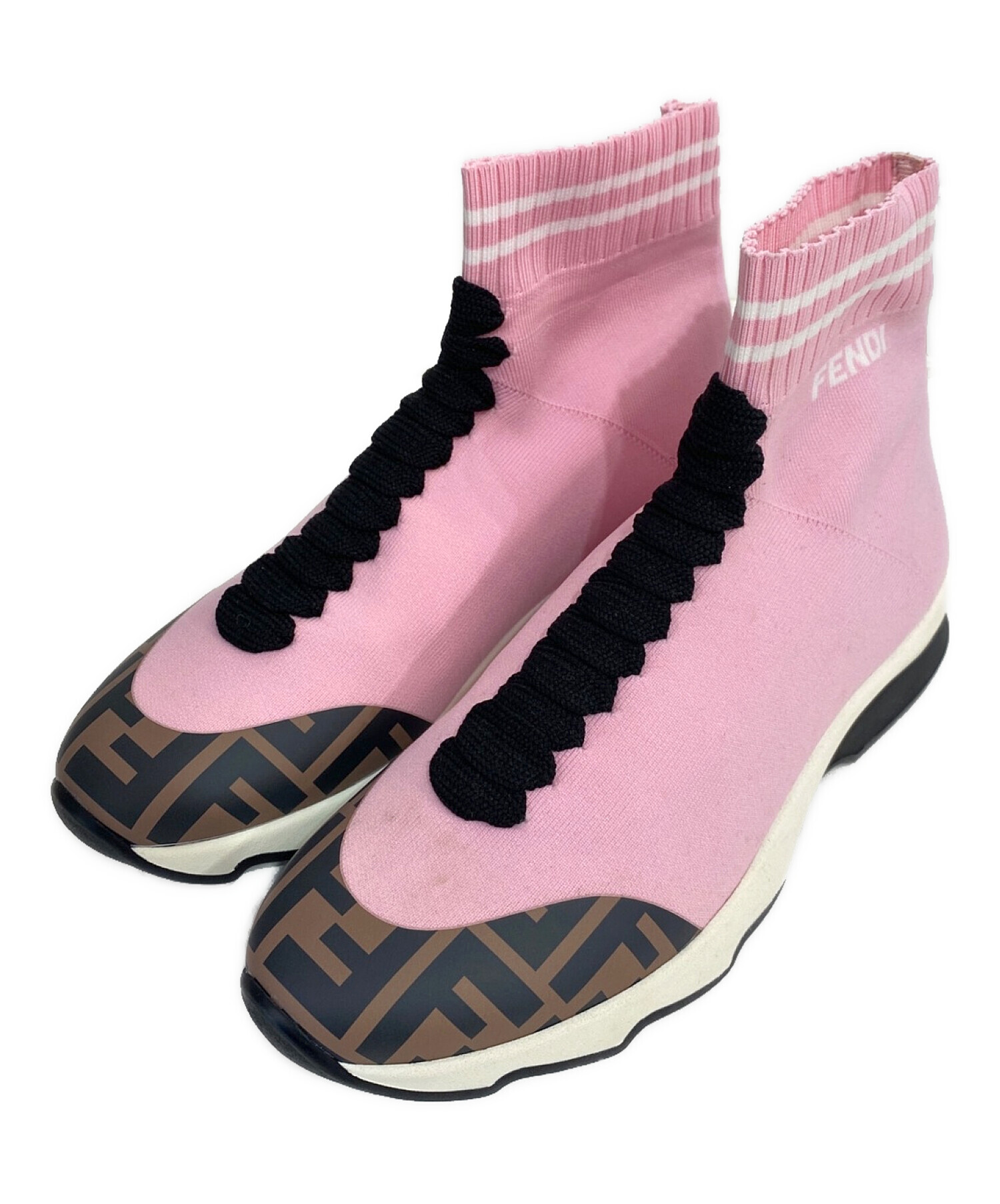 中古・古着通販】FENDI (フェンディ) ソックススニーカー ピンク 