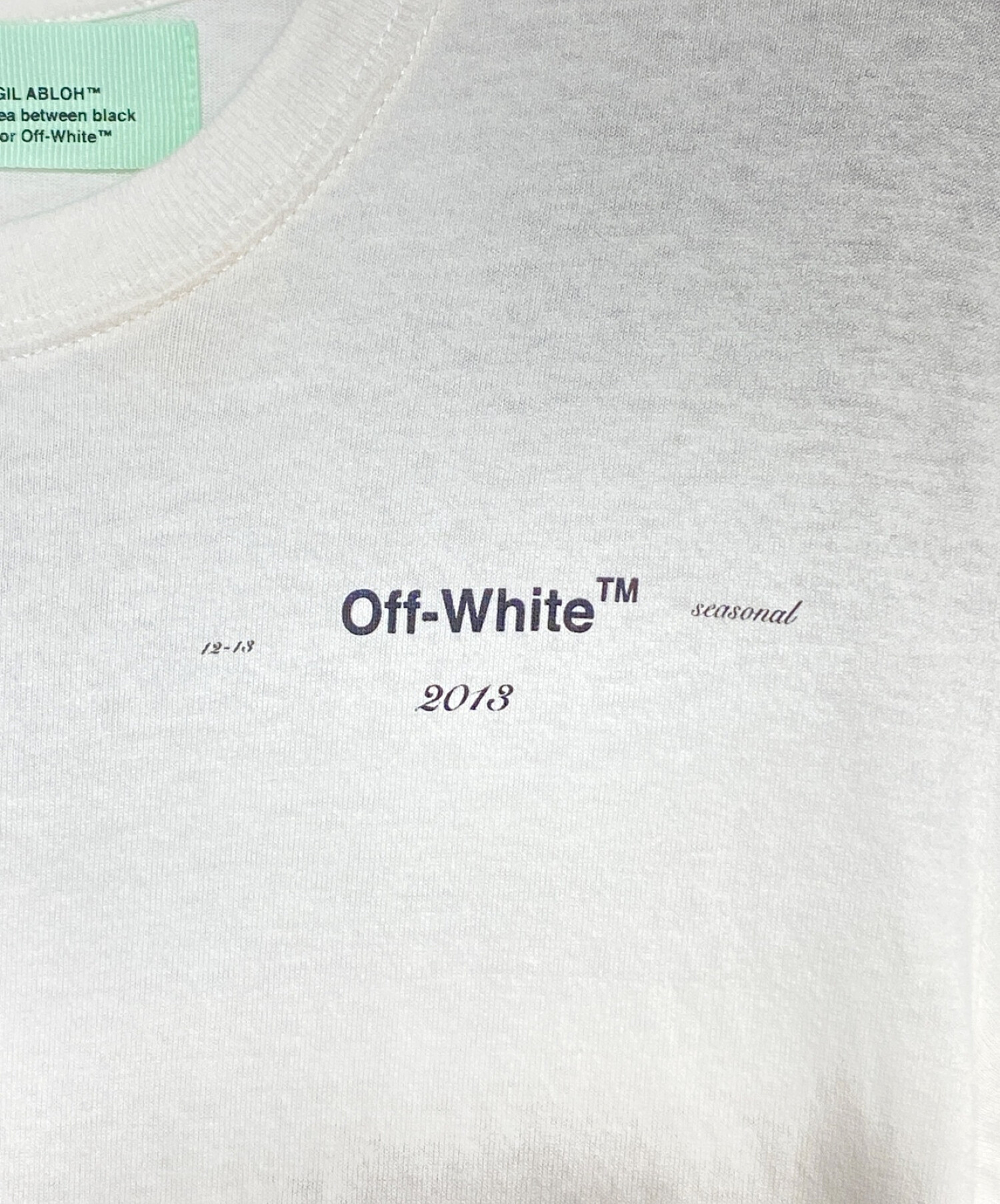 中古・古着通販】OFFWHITE (オフホワイト) LOGO COTTON CREWNECK T