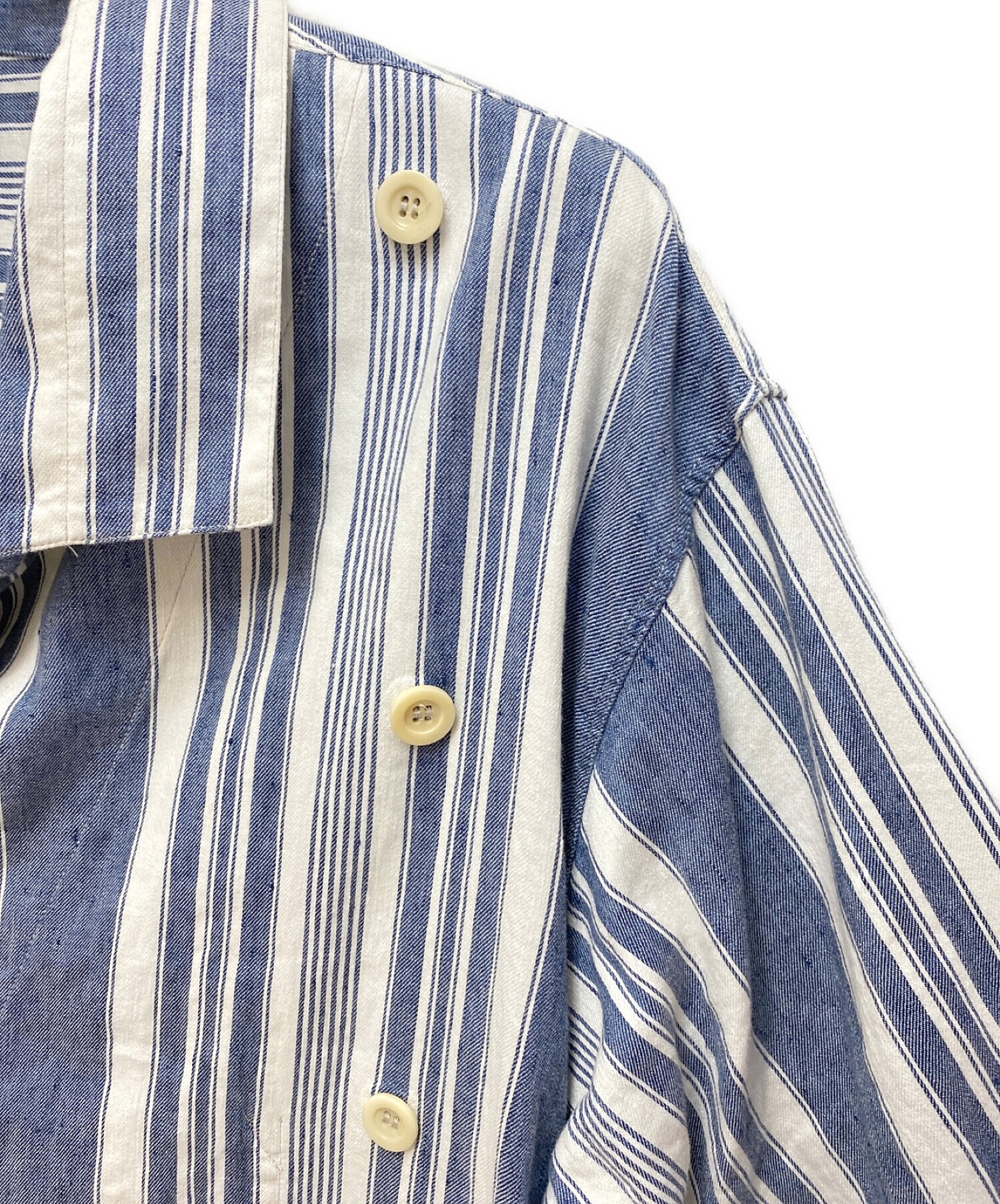 Maison Martin Margiela(メゾンマルタンマルジェラ) LONG SHIRT コットンストライプシャツ レディース  36【中古】【ブランド古着バズストア】 中古・古着通販】Maison Margiela (メゾンマルジェラ) ストライプ